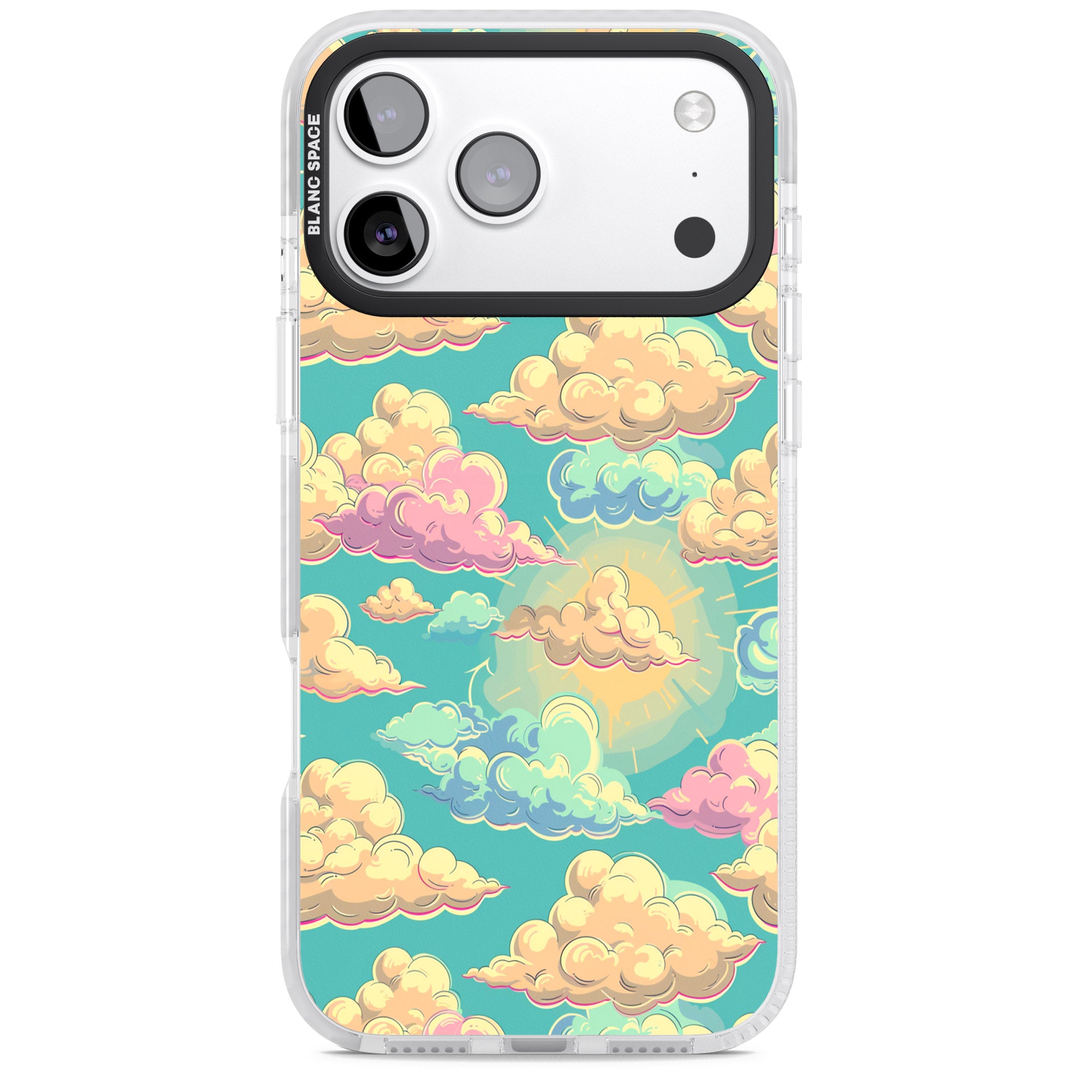 Pastel Clouds iPhone 17 Pro Impact Pro Clear Phone Case