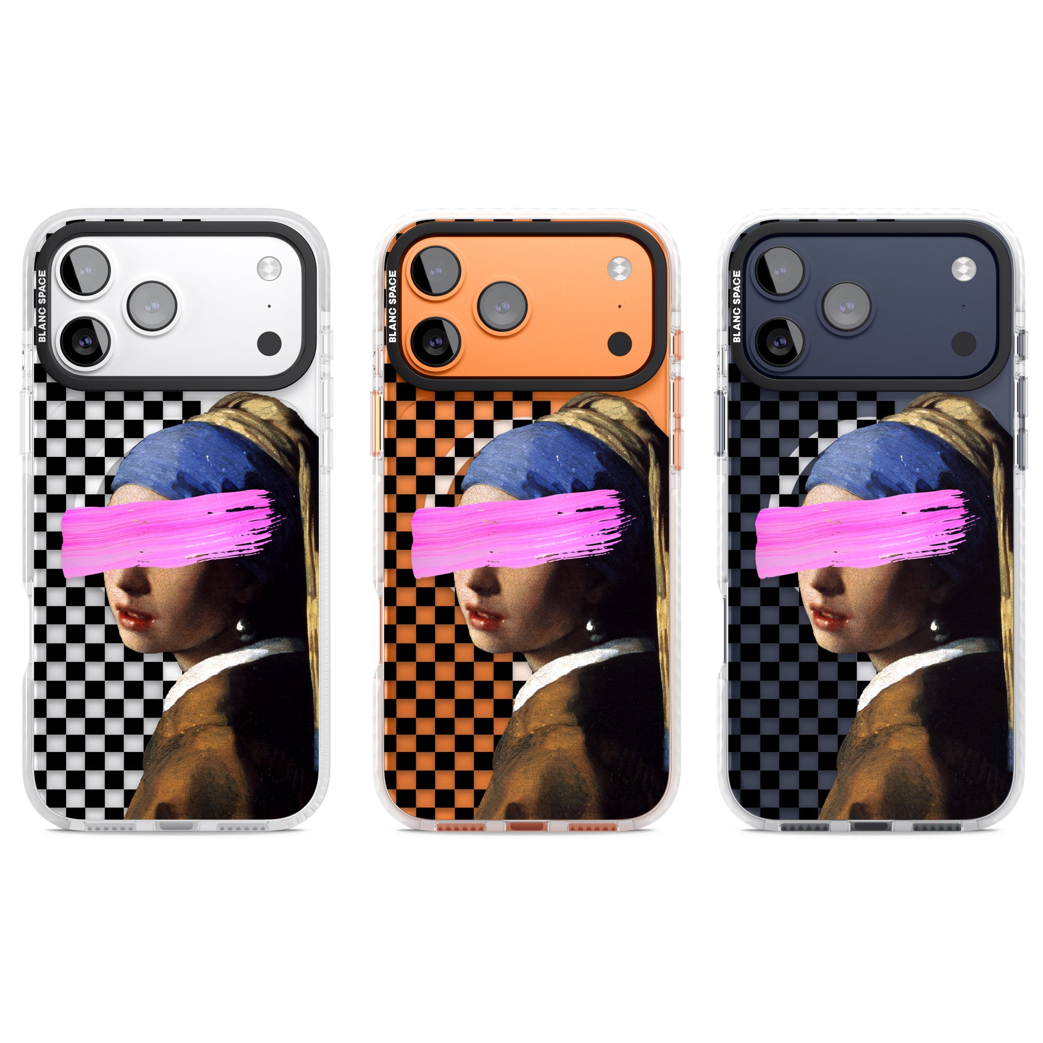 Abstract Pearl Girl iPhone 17 Pro Impact Pro Clear Phone Case APT Impact Protection