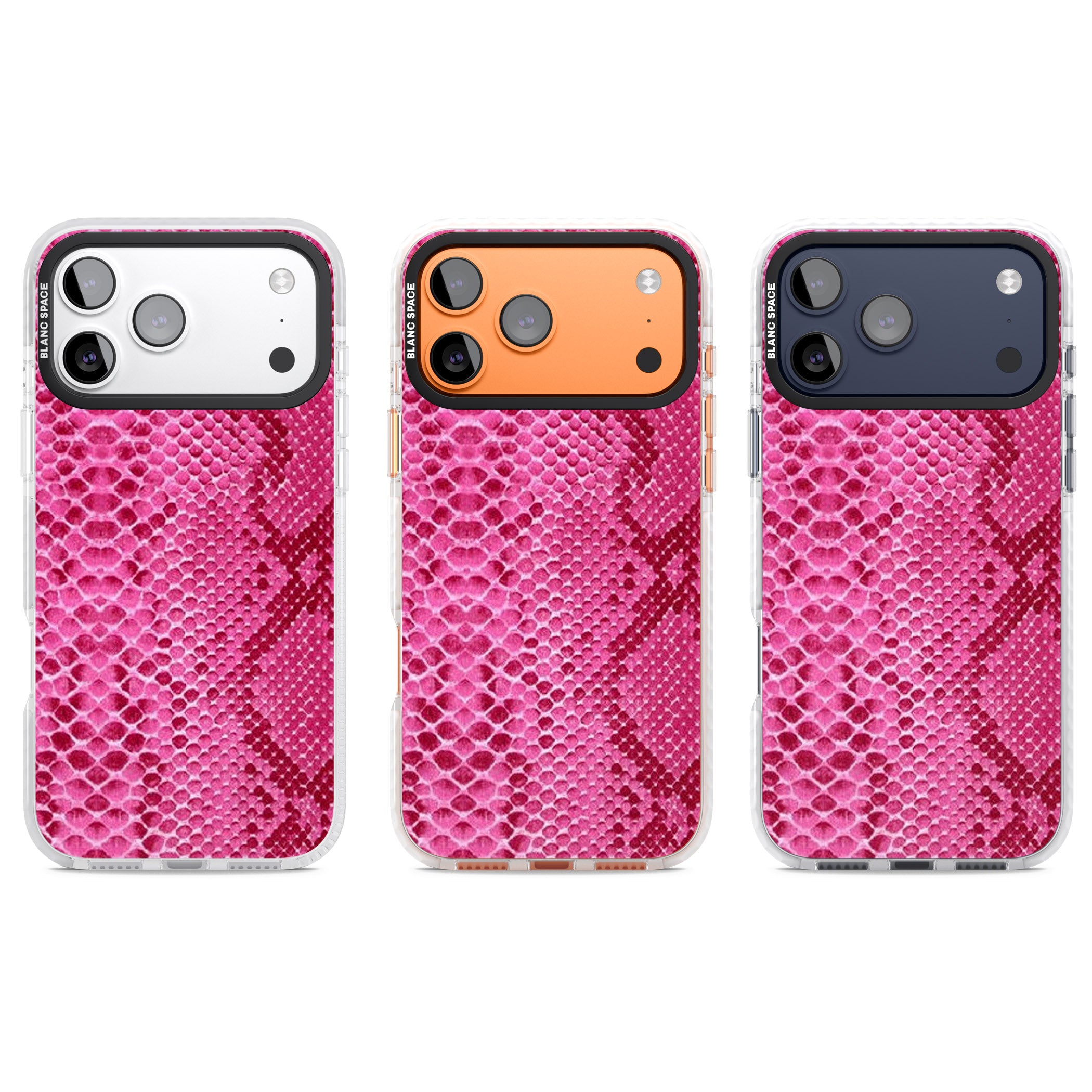 Pink Snakeskin iPhone 17 Pro Impact Pro Clear Phone Case APT Impact Protection