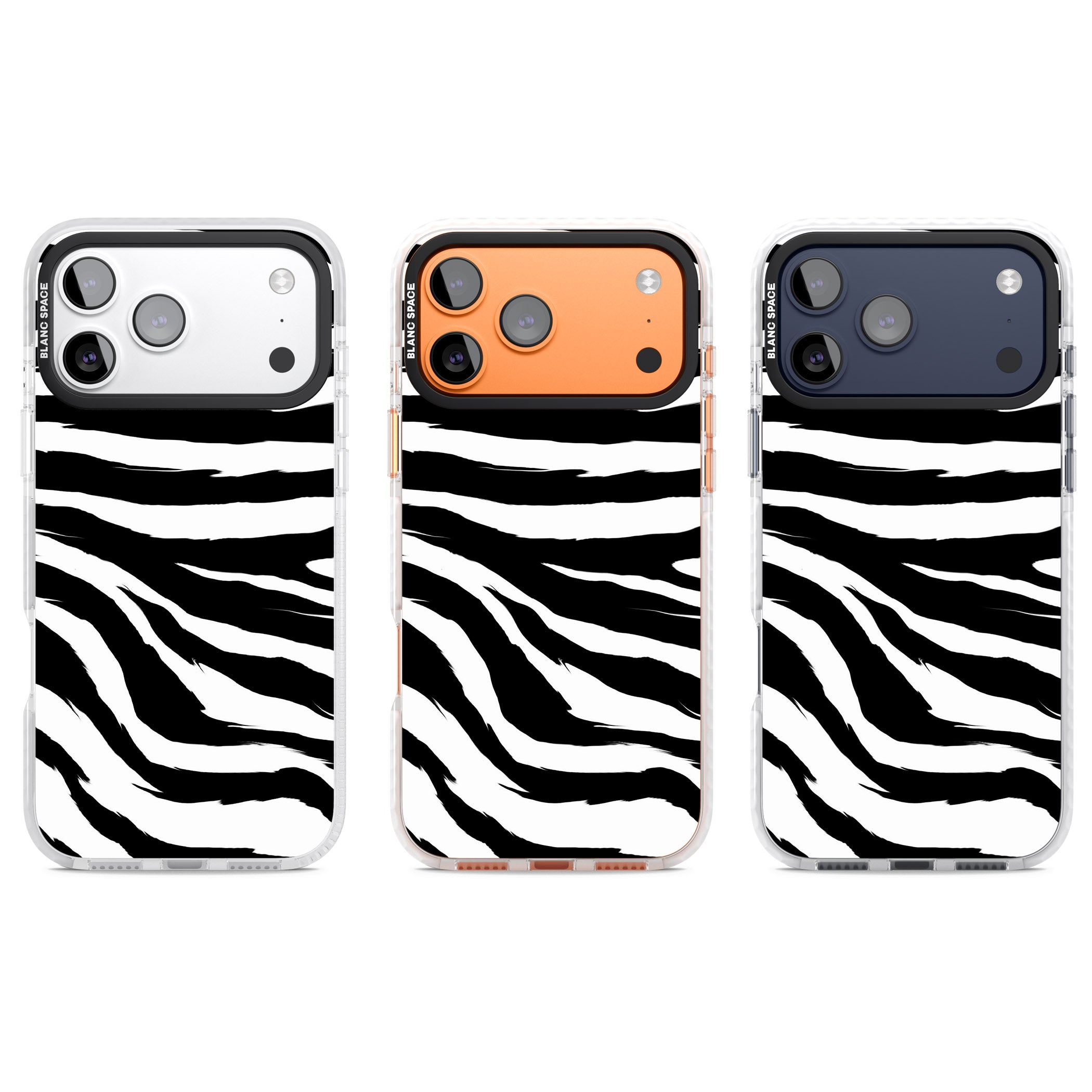 Black Zebra Print iPhone 17 Pro Impact Pro Clear Phone Case APT Impact Protection