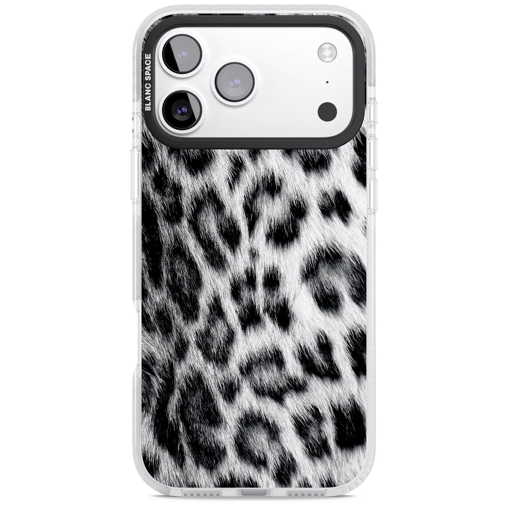 Animal Fur Pattern Snow Leopard iPhone 17 Pro Impact Pro Clear Phone Case