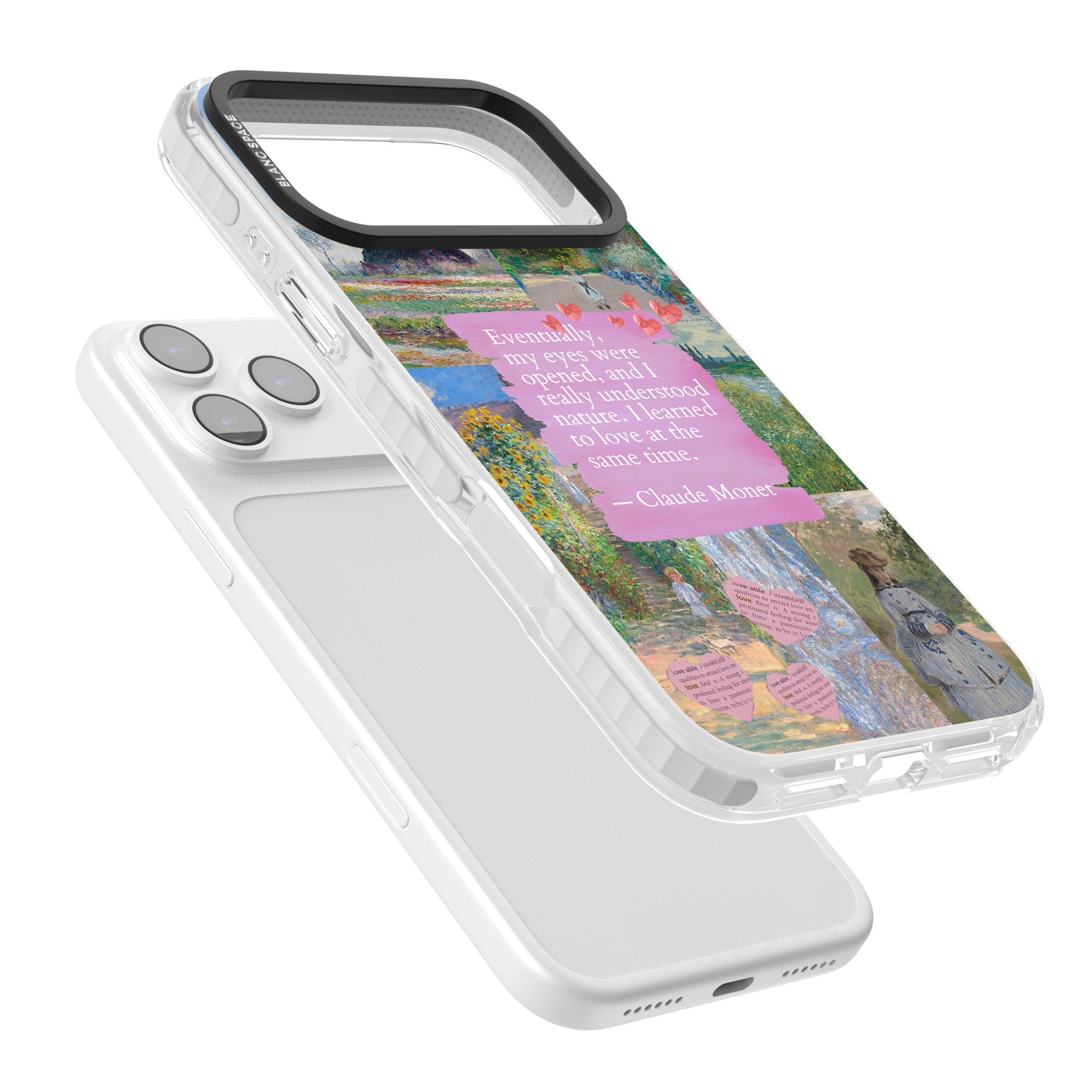 Monet 'Eyes Were Opened' Collage iPhone 17 Pro Impact Pro Clear Phone Case Colours