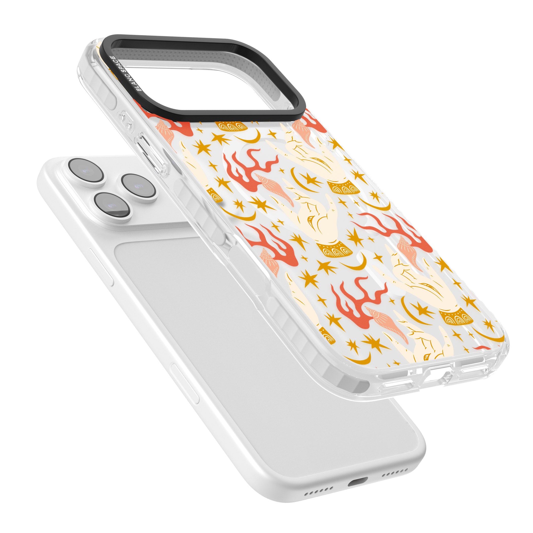 Hand Watcher Pattern iPhone 17 Pro Impact Pro Clear Phone Case Colours