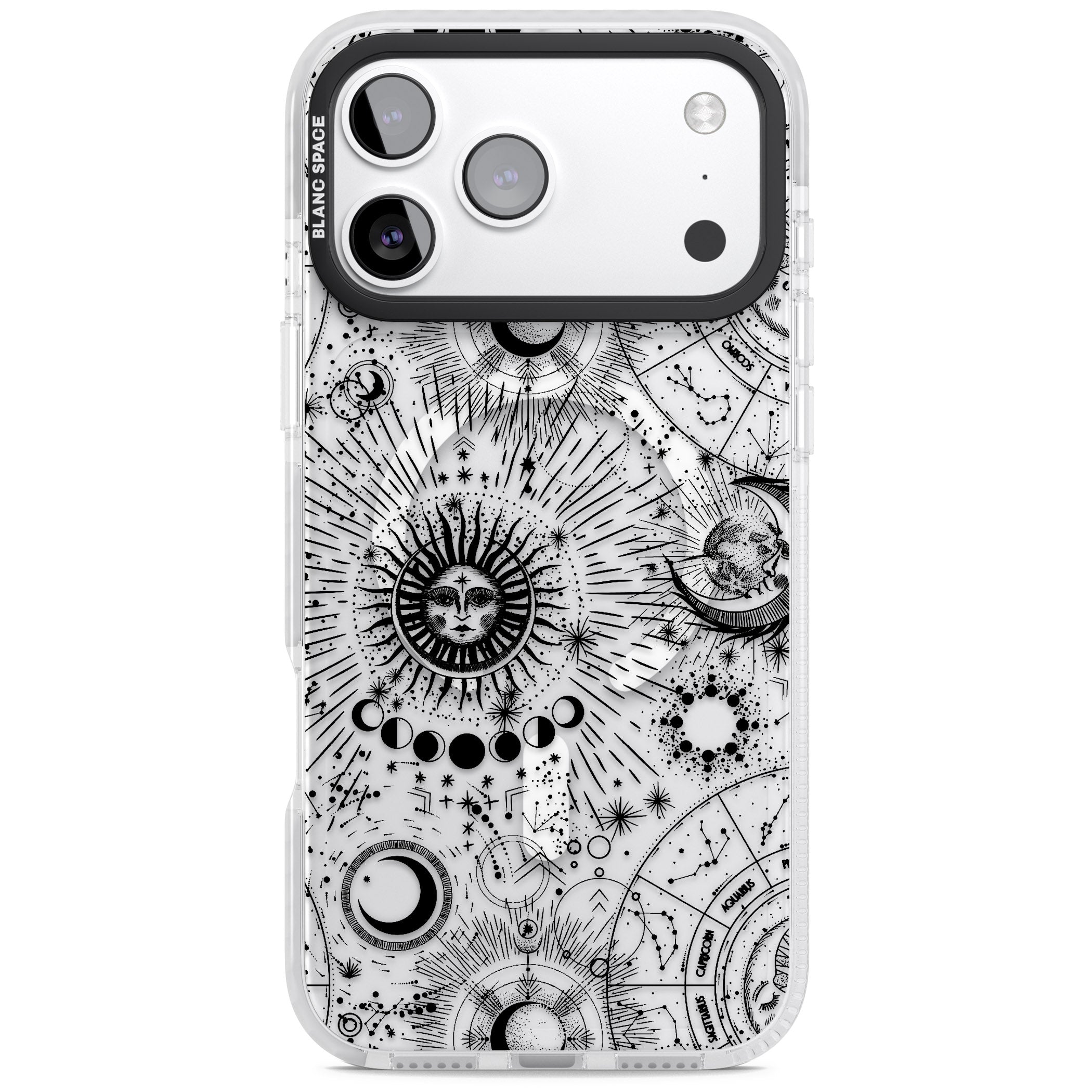 Suns & Zodiac Solar Chart iPhone 17 Pro Impact Pro Clear Phone Case