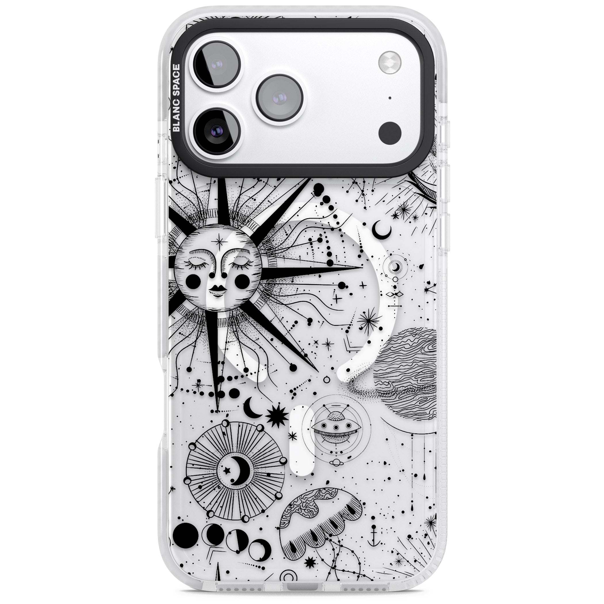Cosmic Sun Zodiac iPhone 17 Pro Impact Pro Clear Phone Case