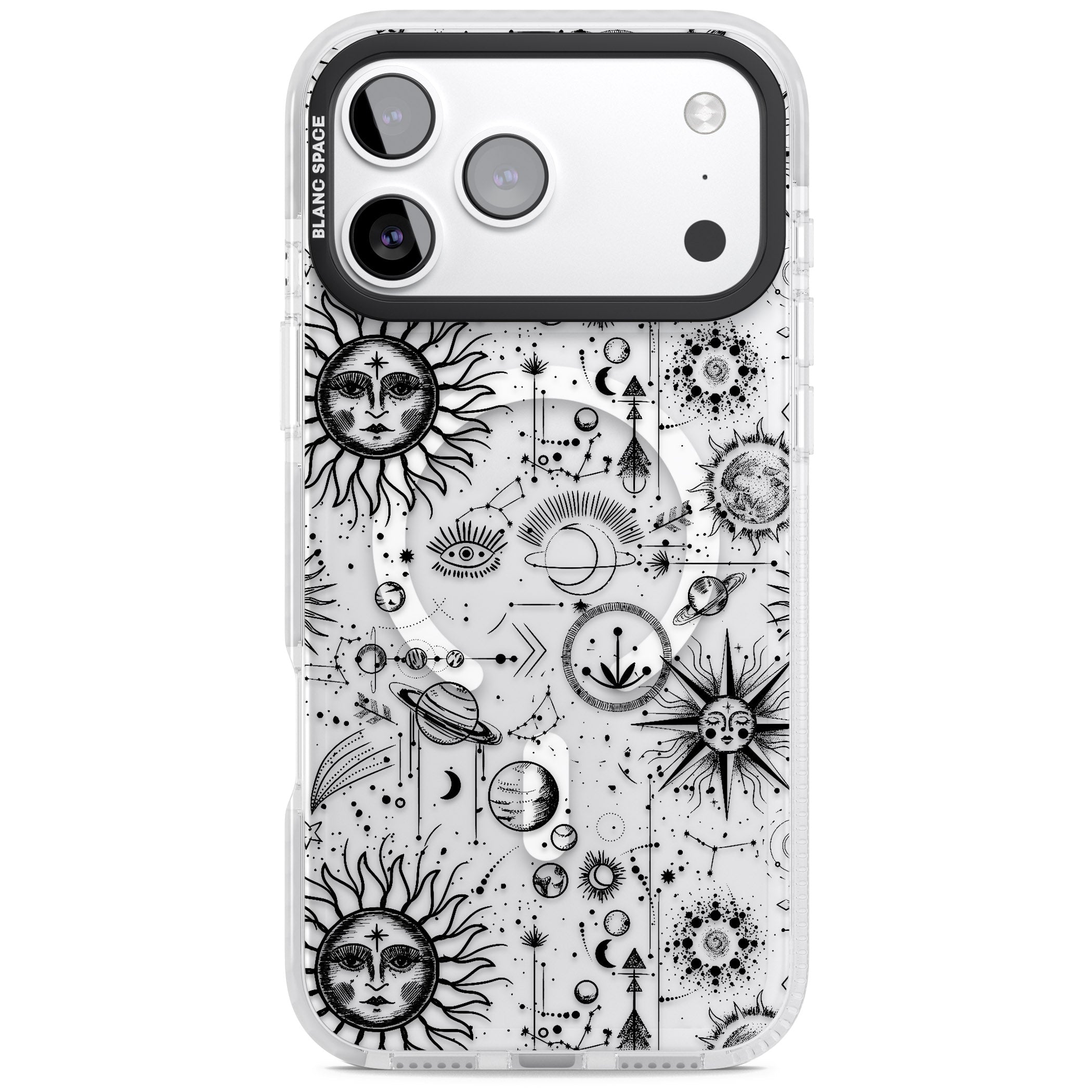 Cosmic Sun & Planets Zodiac iPhone 17 Pro Impact Pro Clear Phone Case