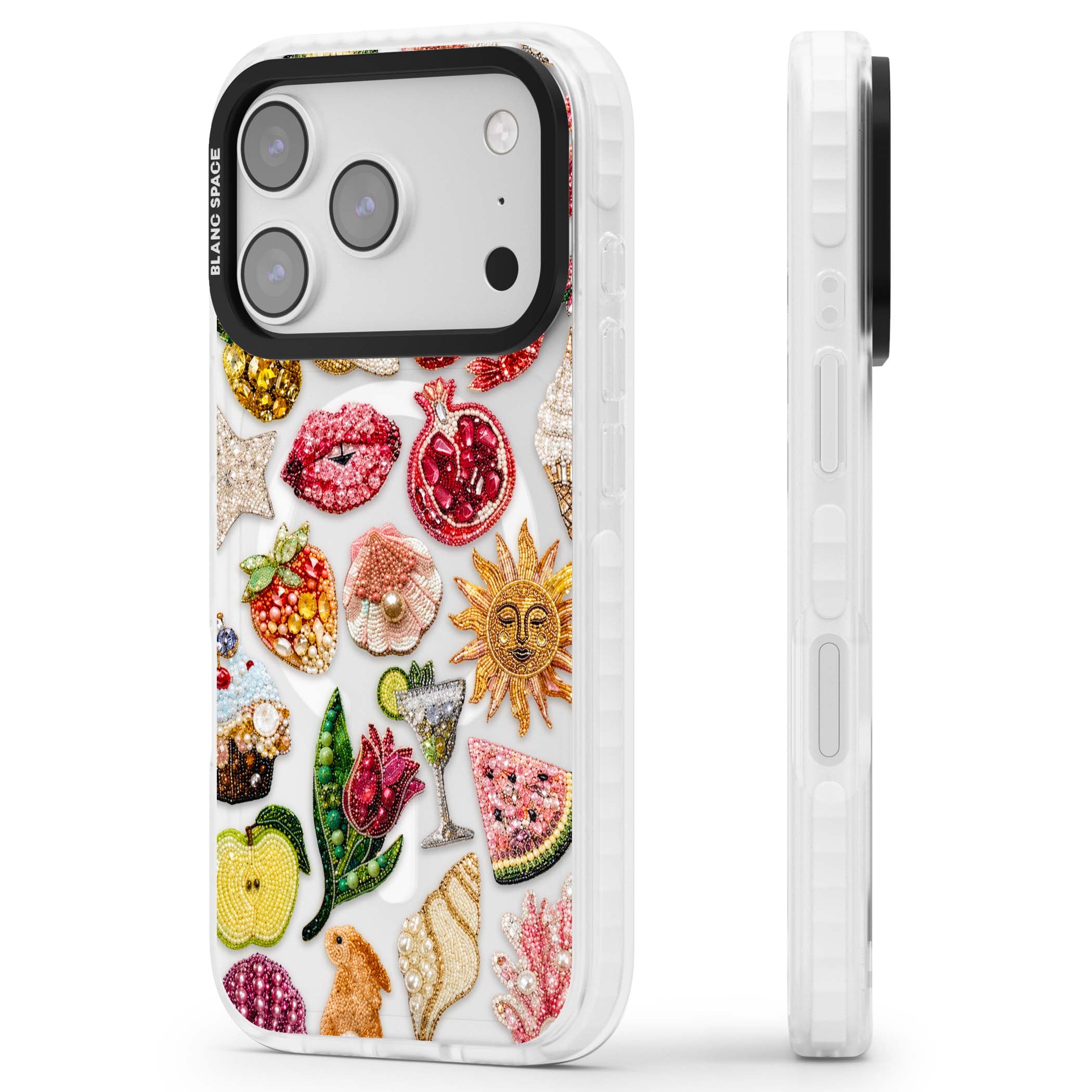 Beaded Riviera coquette iPhone case | Impact Magsafe case for iPhone 17 Pro, iPhone 17 Pro Max