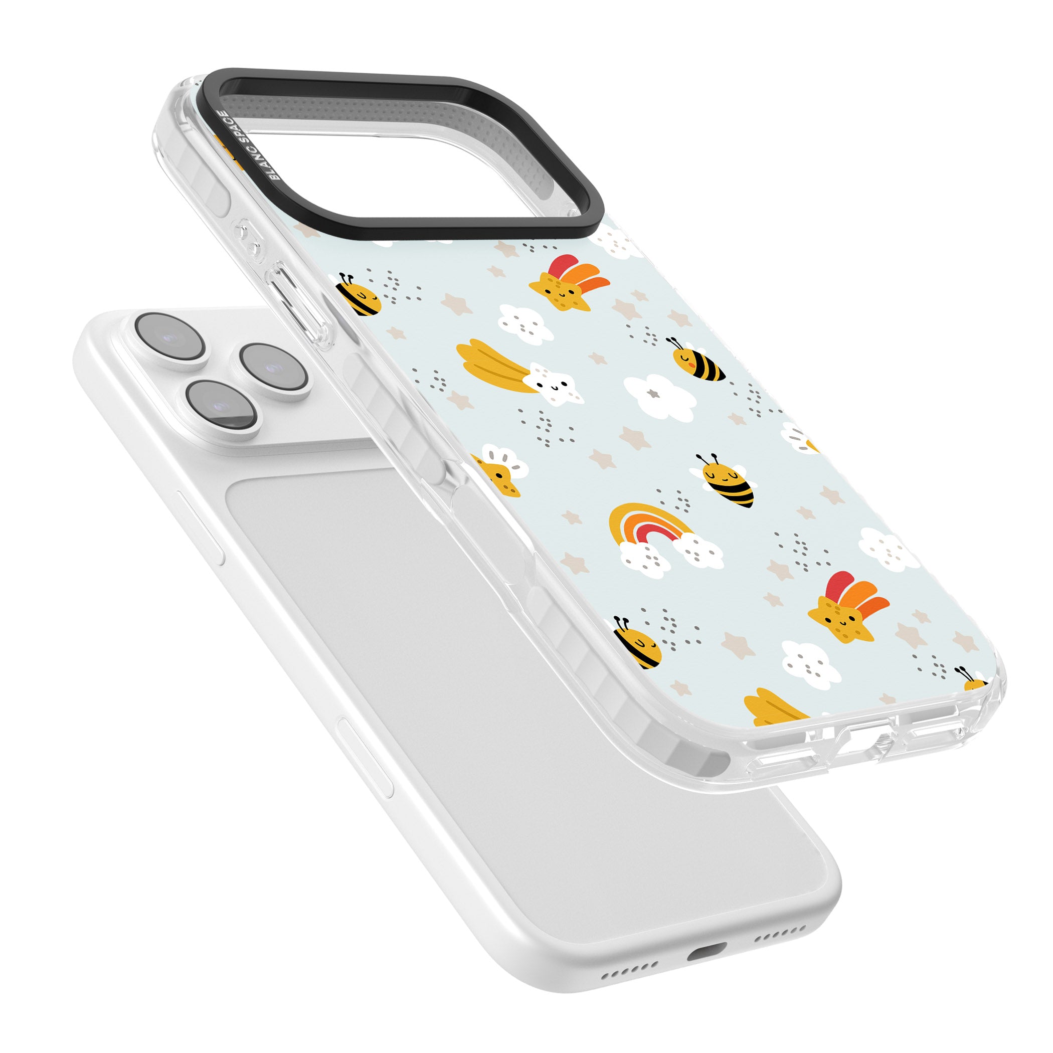 Sweet As Honey Patterns: Bees & Rainbows iPhone 17 Pro Impact Pro Clear Phone Case Colours
