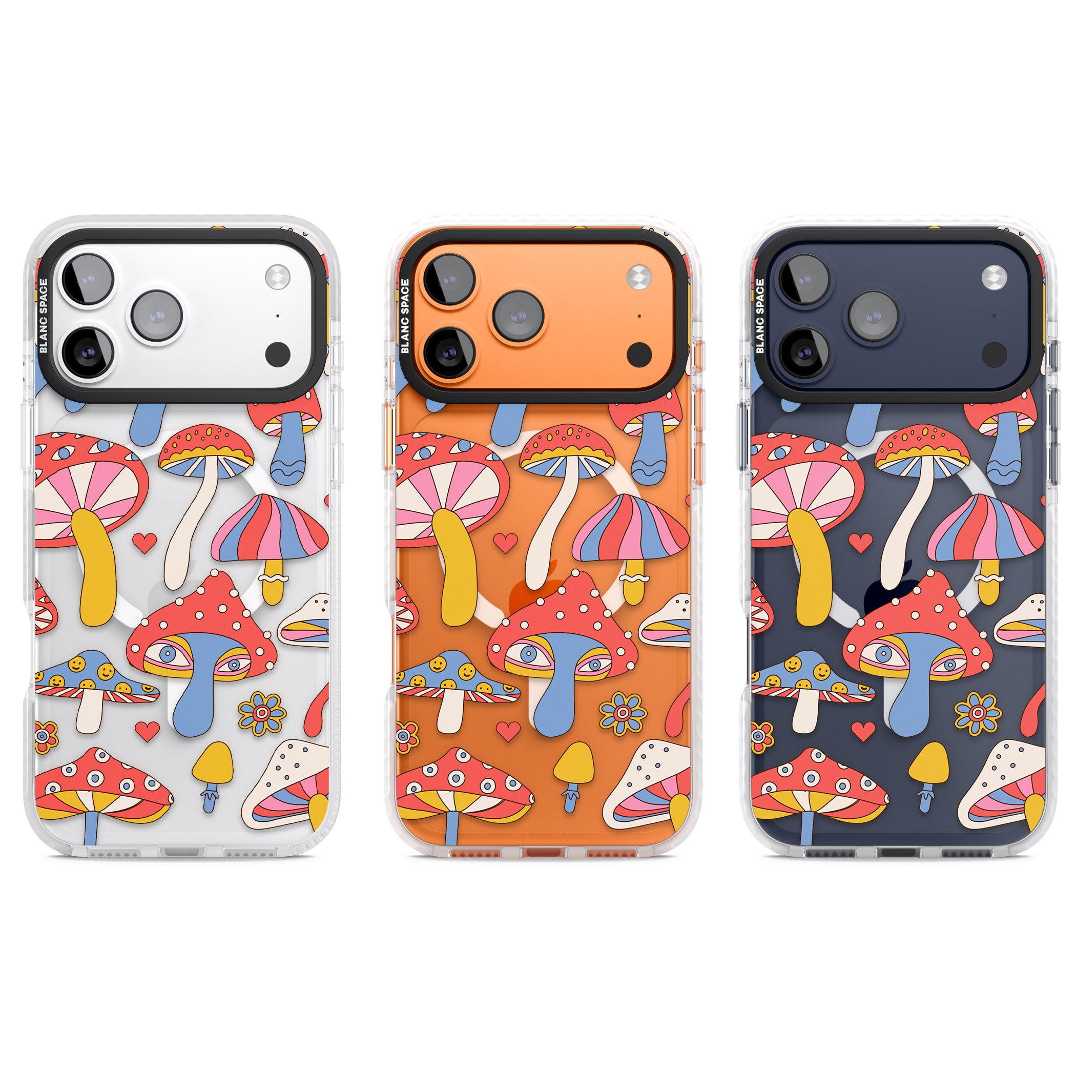 Vibrant Shrooms iPhone 17 Pro Impact Pro Clear Phone Case APT Impact Protection