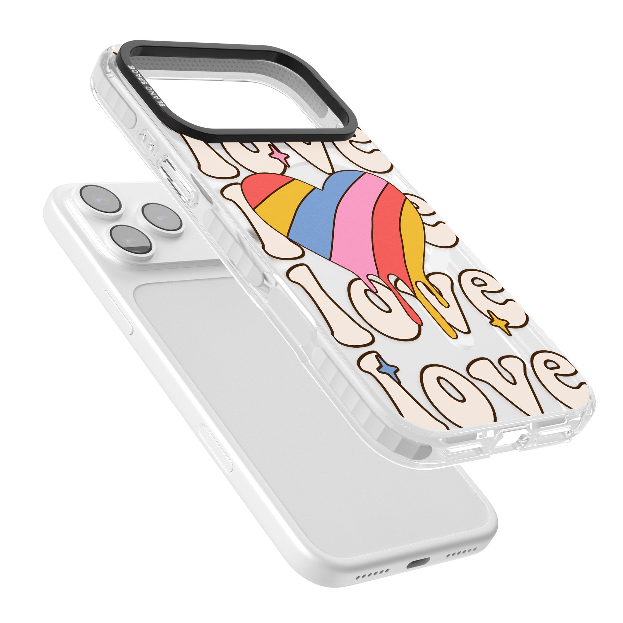 Groovy Love iPhone 17 Pro Impact Pro Clear Phone Case Colours