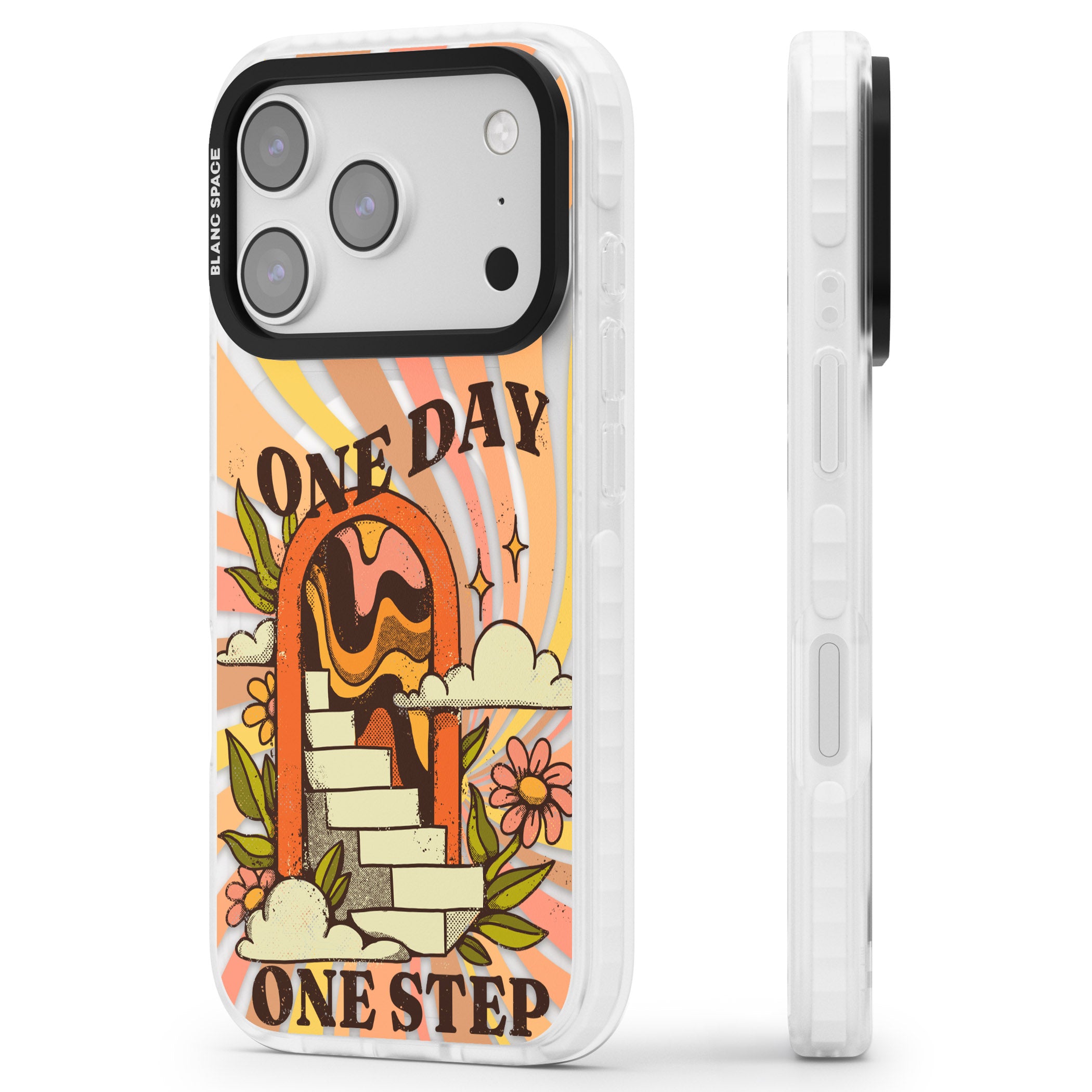 One Day One Step iPhone 17 Pro Impact Pro Clear Phone Case Side Profile