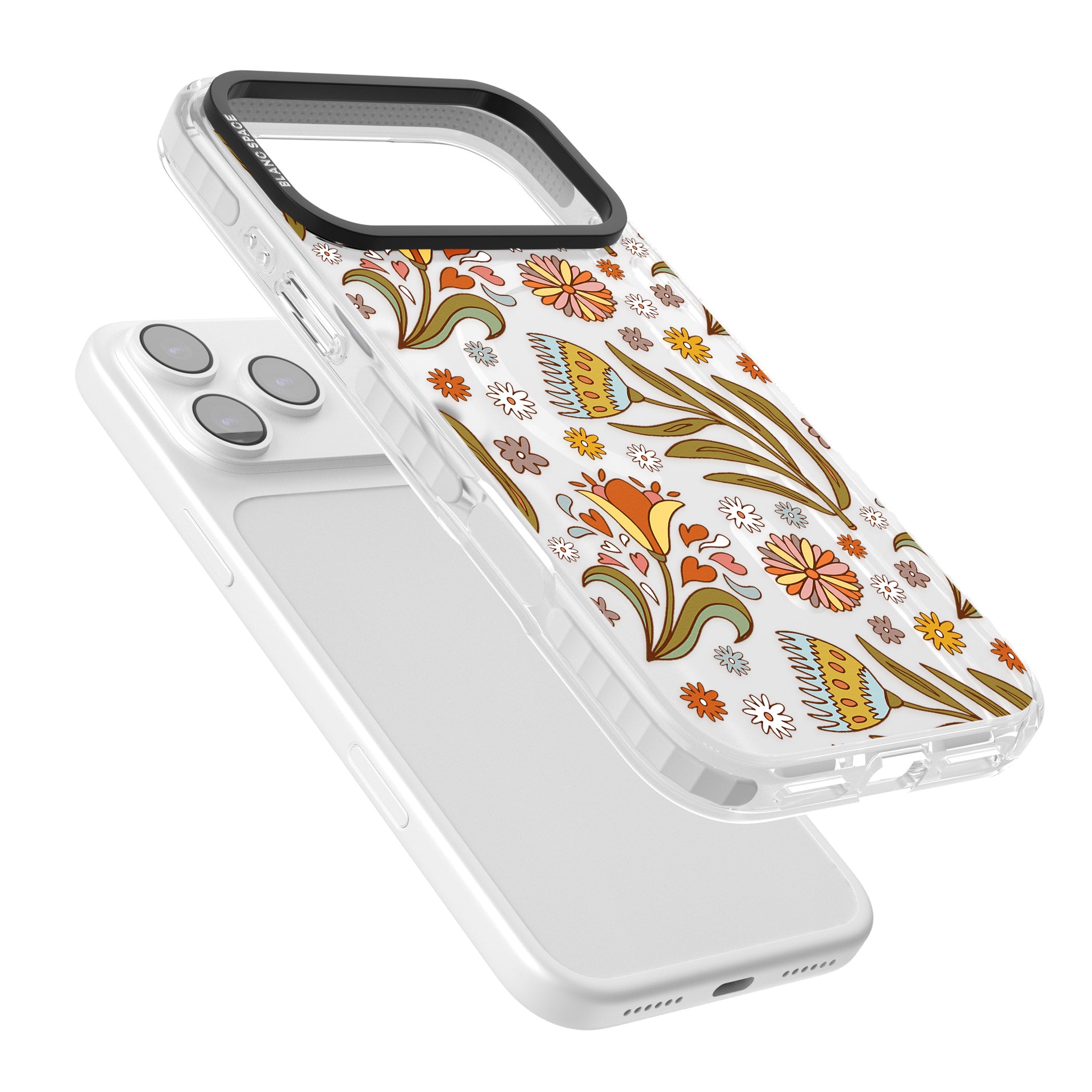 Boho Celestial Wildflower iPhone 17 Pro Impact Pro Clear Phone Case Colours