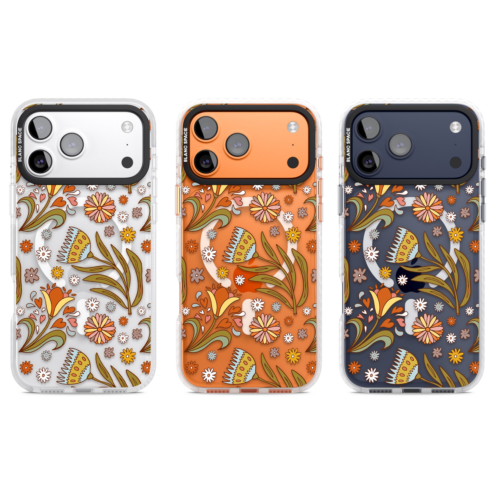 Boho Celestial Wildflower iPhone 17 Pro Impact Pro Clear Phone Case APT Impact Protection