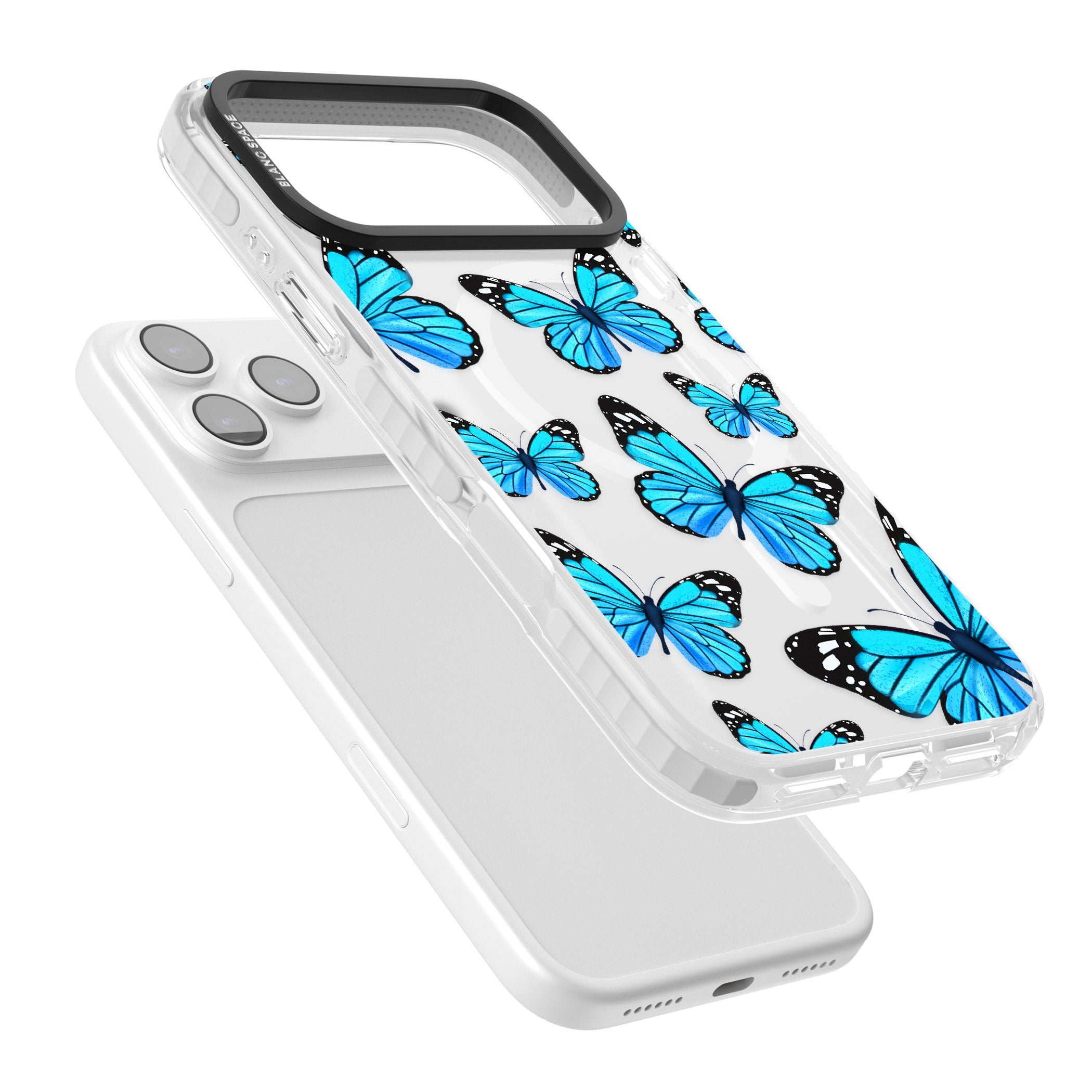 Blue Butterflies iPhone 17 Pro Impact Pro Clear Phone Case Colours