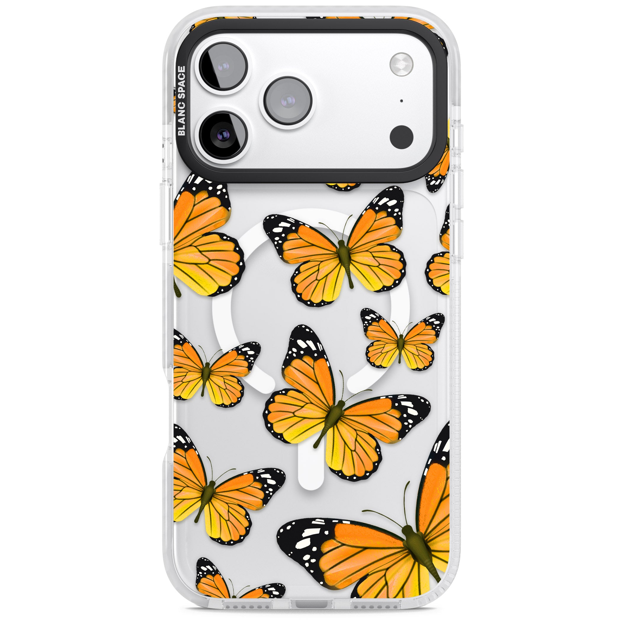 Sun Yellow Butterflies iPhone 17 Pro Impact Pro Clear Phone Case