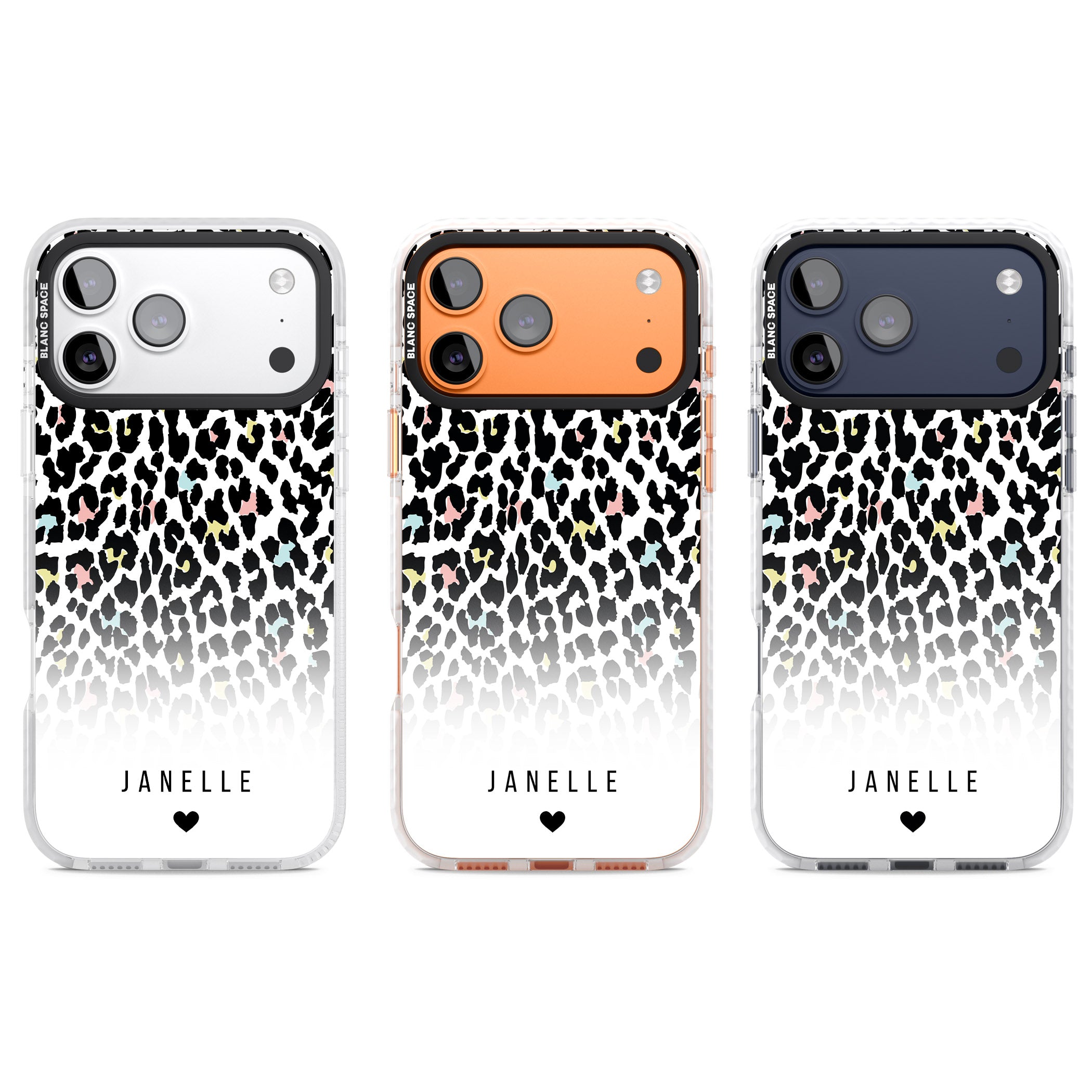 Personalised Pastel Leopard iPhone 17 Pro Impact Pro Clear Phone Case APT Impact Protection