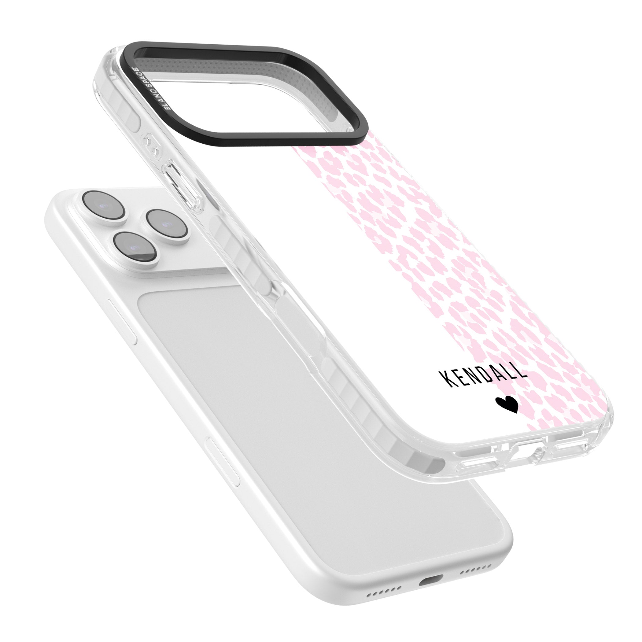 Personalised Pink Leopard iPhone 17 Pro Impact Pro Clear Phone Case Colours