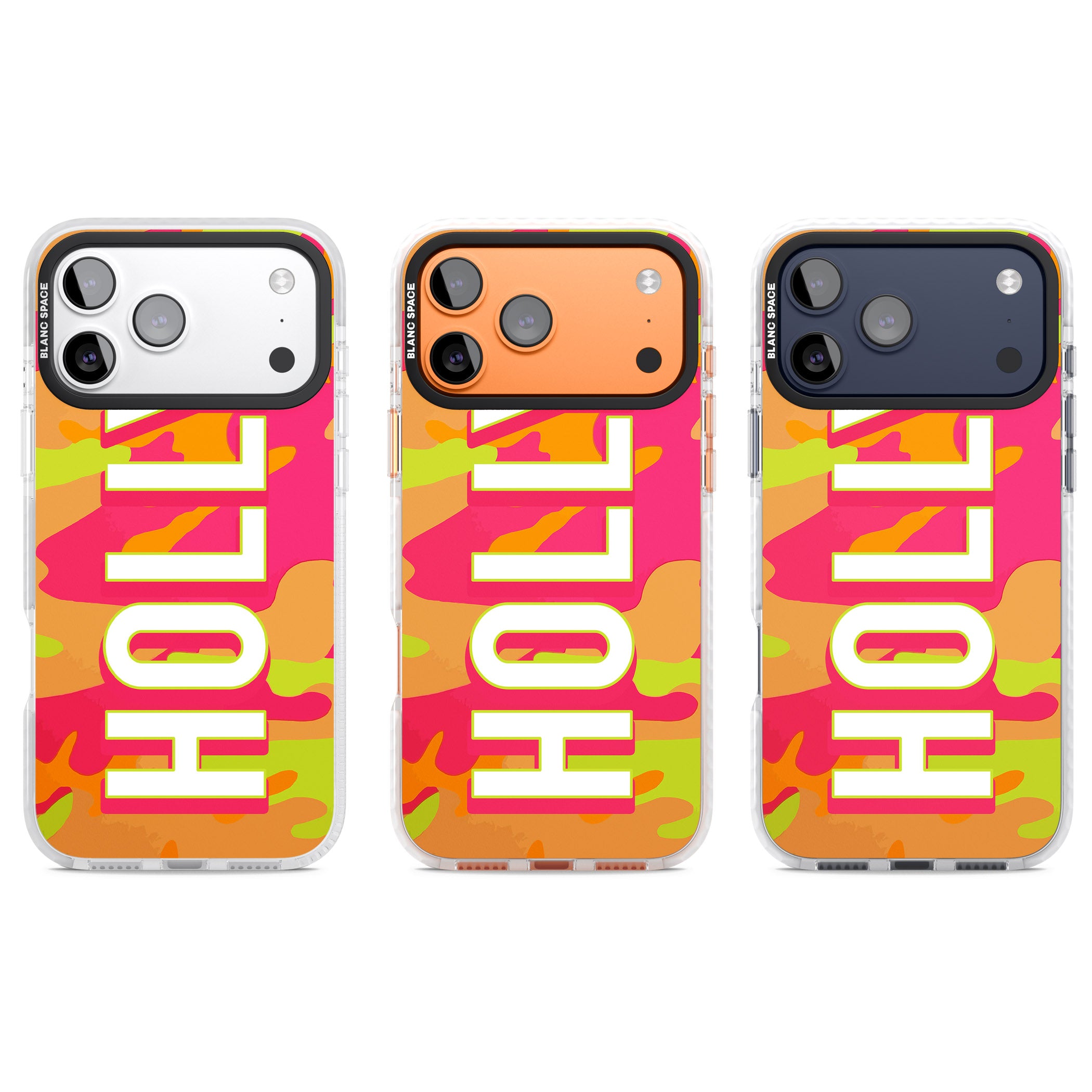 Personalised Bold Neon Camo iPhone 17 Pro Impact Pro Clear Phone Case APT Impact Protection