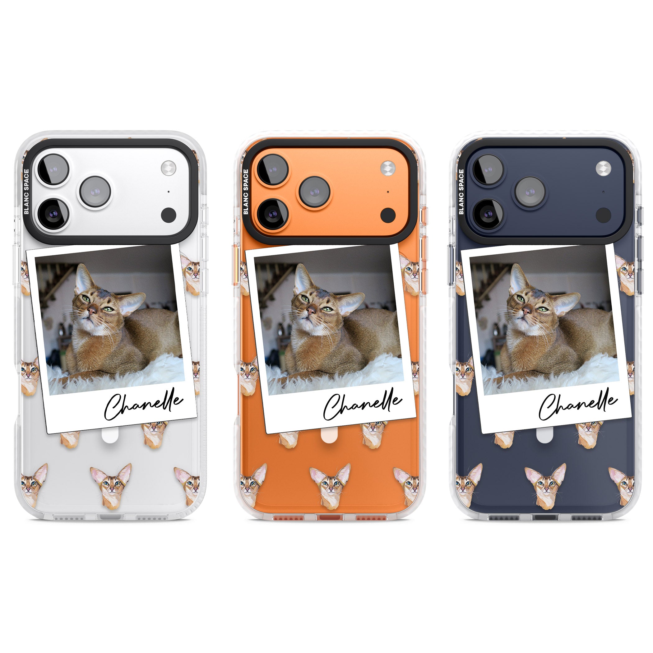 Personalised Abyssinian Cat Photo iPhone 17 Pro Impact Pro Clear Phone Case APT Impact Protection