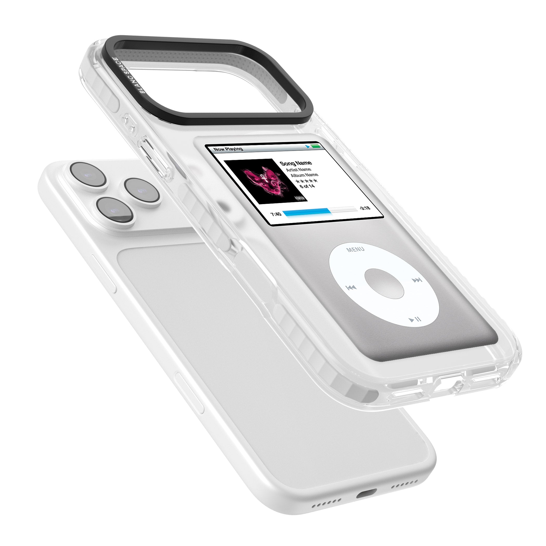 Personalised Classic Ipod iPhone 17 Pro Impact Pro Clear Phone Case Colours