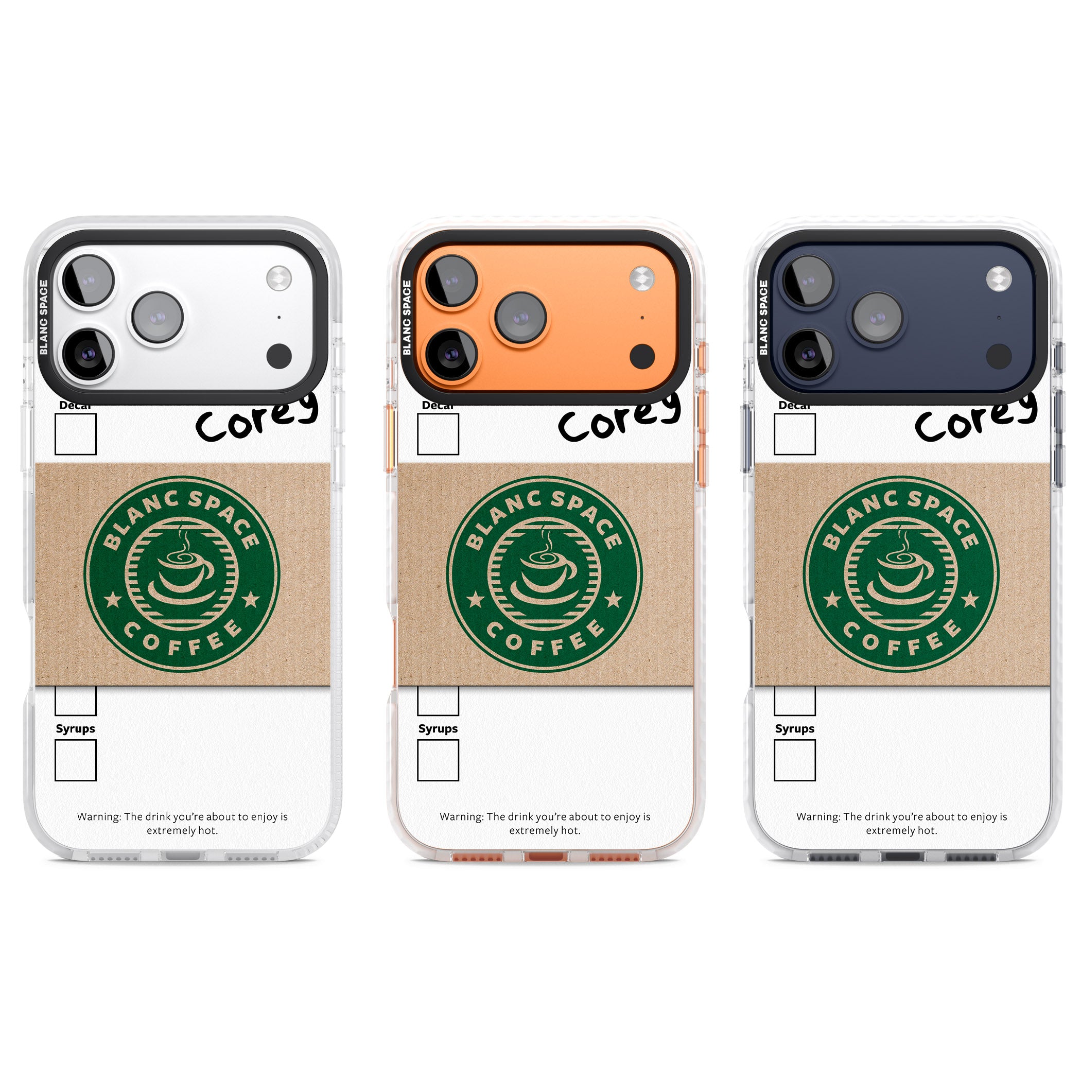Personalised Coffee Cup iPhone 17 Pro Impact Pro Clear Phone Case APT Impact Protection