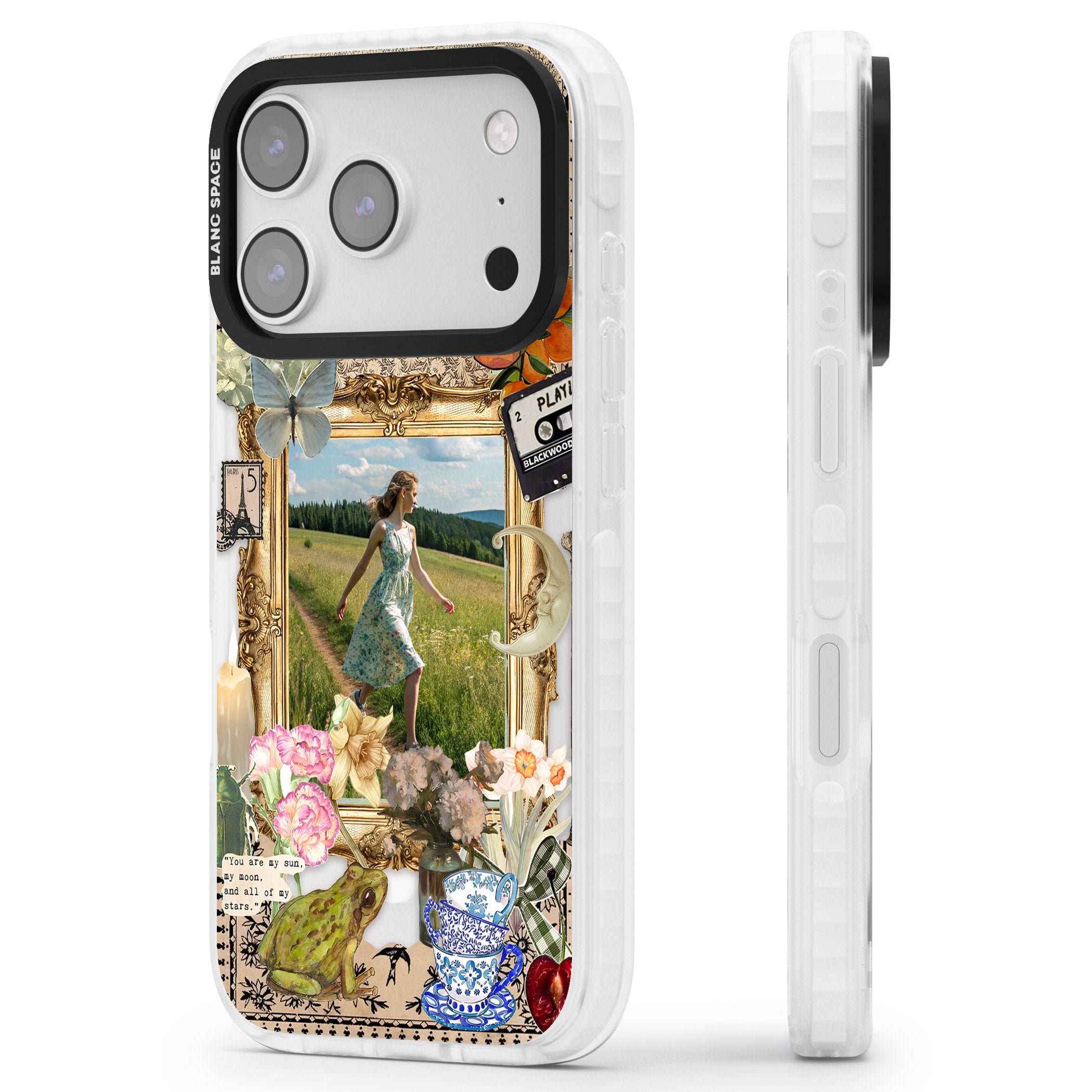 Personalised Country Collage Frame iPhone 17 Pro Impact Pro Clear Phone Case Side Profile