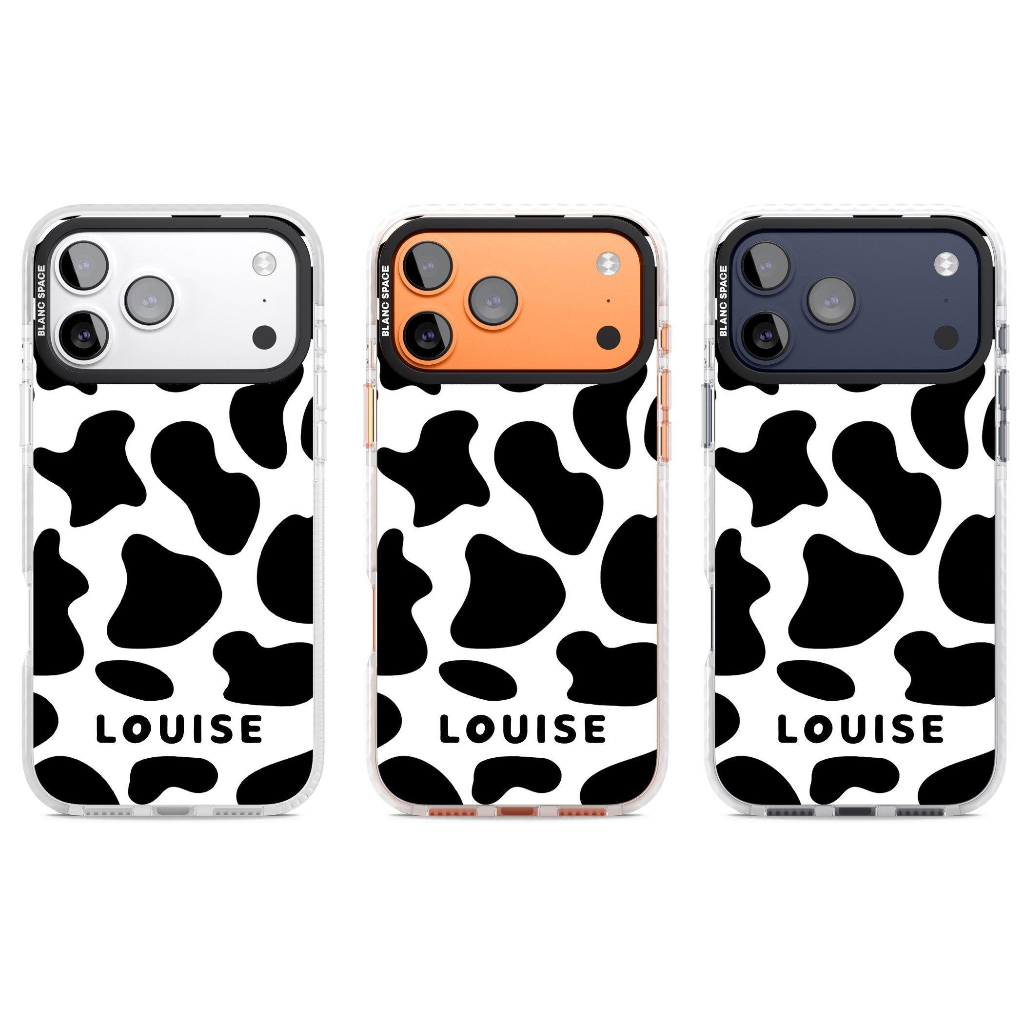 Personalised Cow Print iPhone 17 Pro Impact Pro Clear Phone Case APT Impact Protection