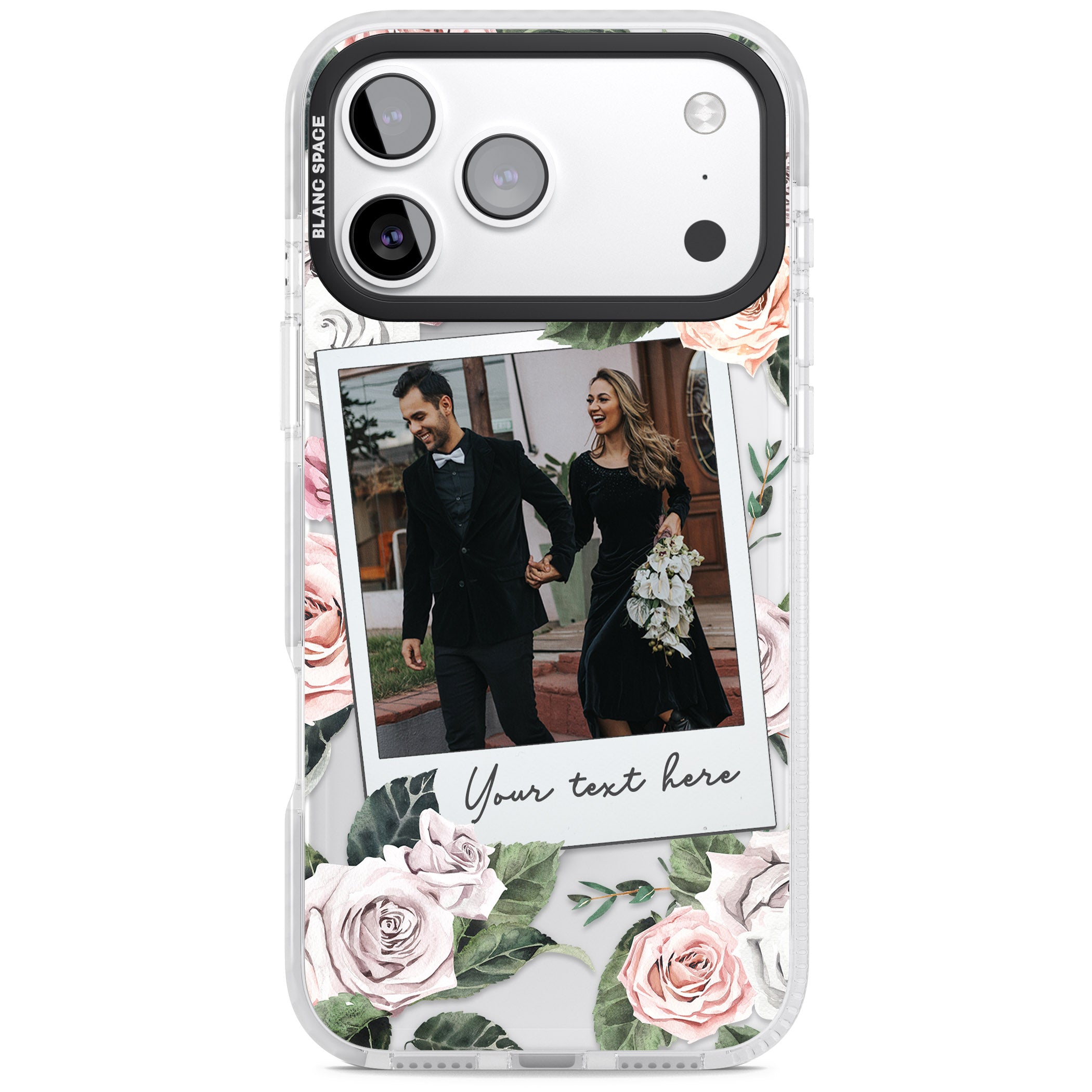 Personalised Floral Instant Camera Photo iPhone 17 Pro Impact Pro Clear Phone Case