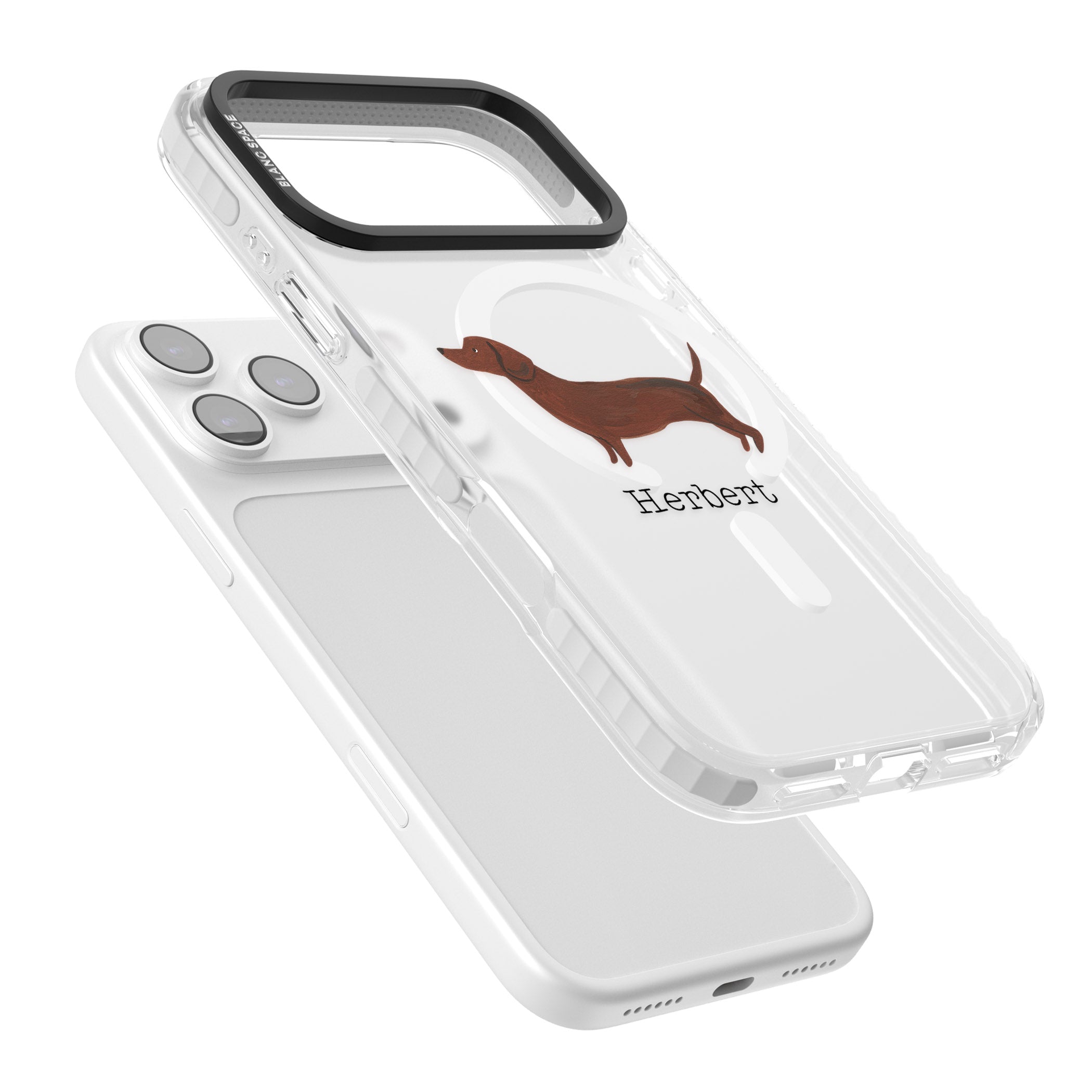 Personalised Sausage Dog iPhone 17 Pro Impact Pro Clear Phone Case Colours