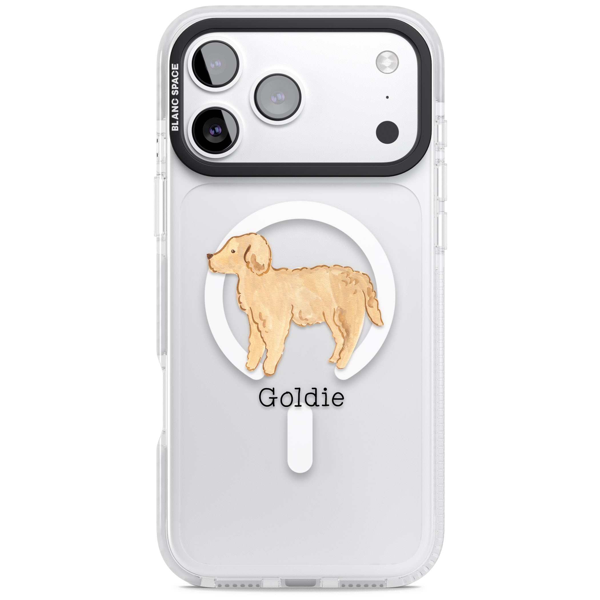 Personalised Goldendoodle iPhone 17 Pro Impact Pro Clear Phone Case