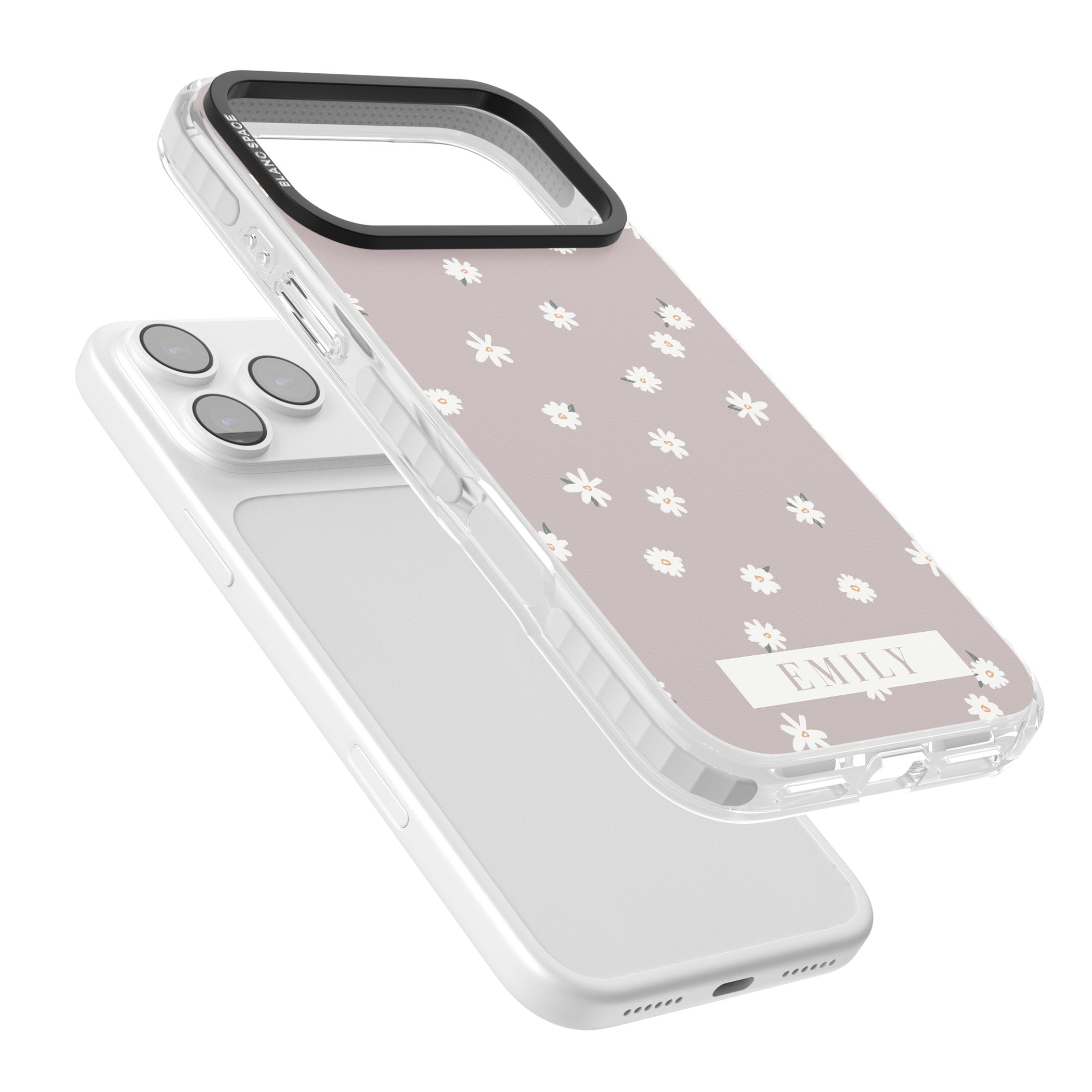 Personalised Dusty Daisy iPhone 17 Pro Impact Pro Clear Phone Case Colours