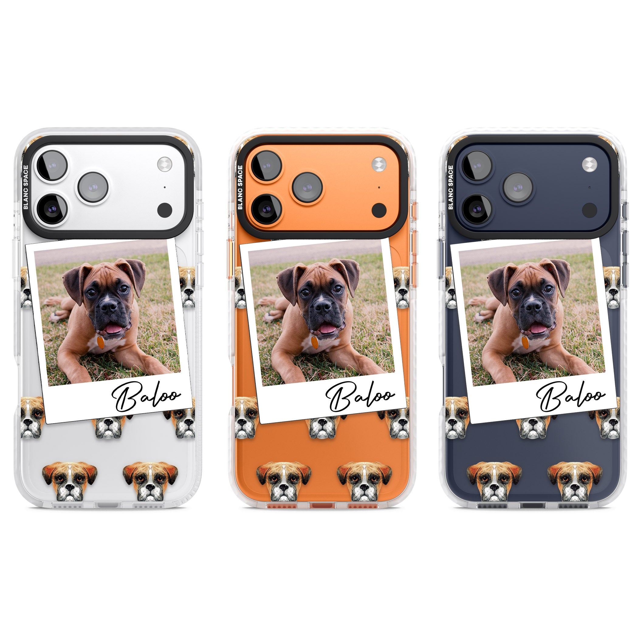 Personalised Boxer Instant Camera Photo iPhone 17 Pro Impact Pro Clear Phone Case APT Impact Protection