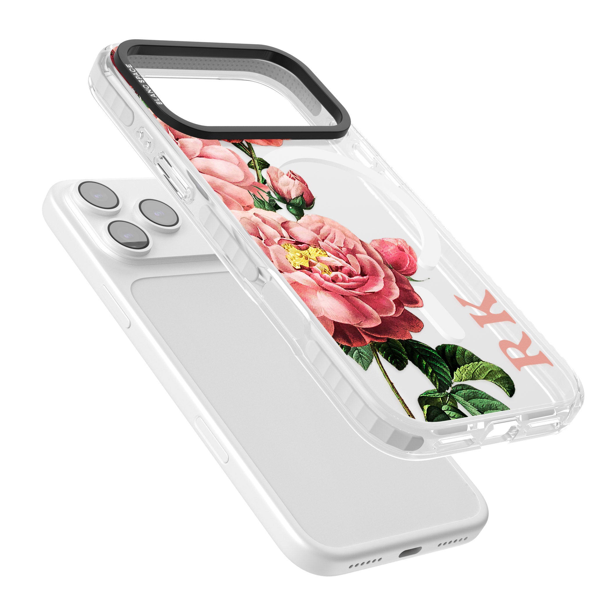 Personalised Vintage Floral Peonies iPhone 17 Pro Impact Pro Clear Phone Case Colours