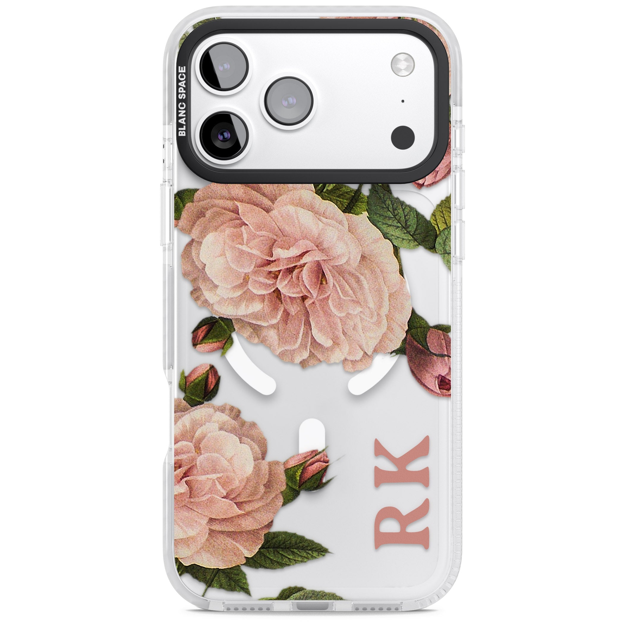 Personalised Vintage Floral iPhone 17 Pro Impact Pro Clear Phone Case