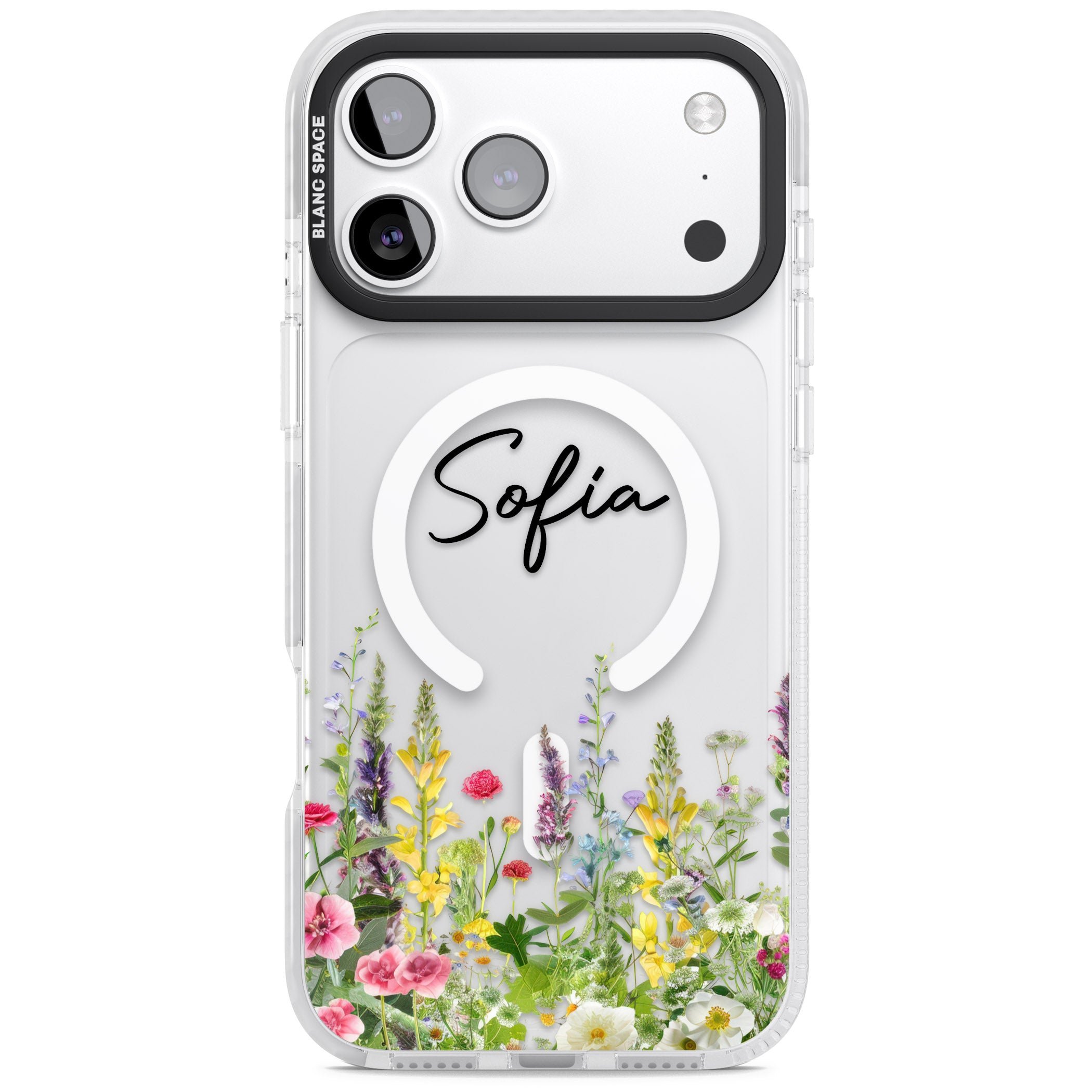 Personalised Garden Wildfowers iPhone 17 Pro Impact Pro Clear Phone Case