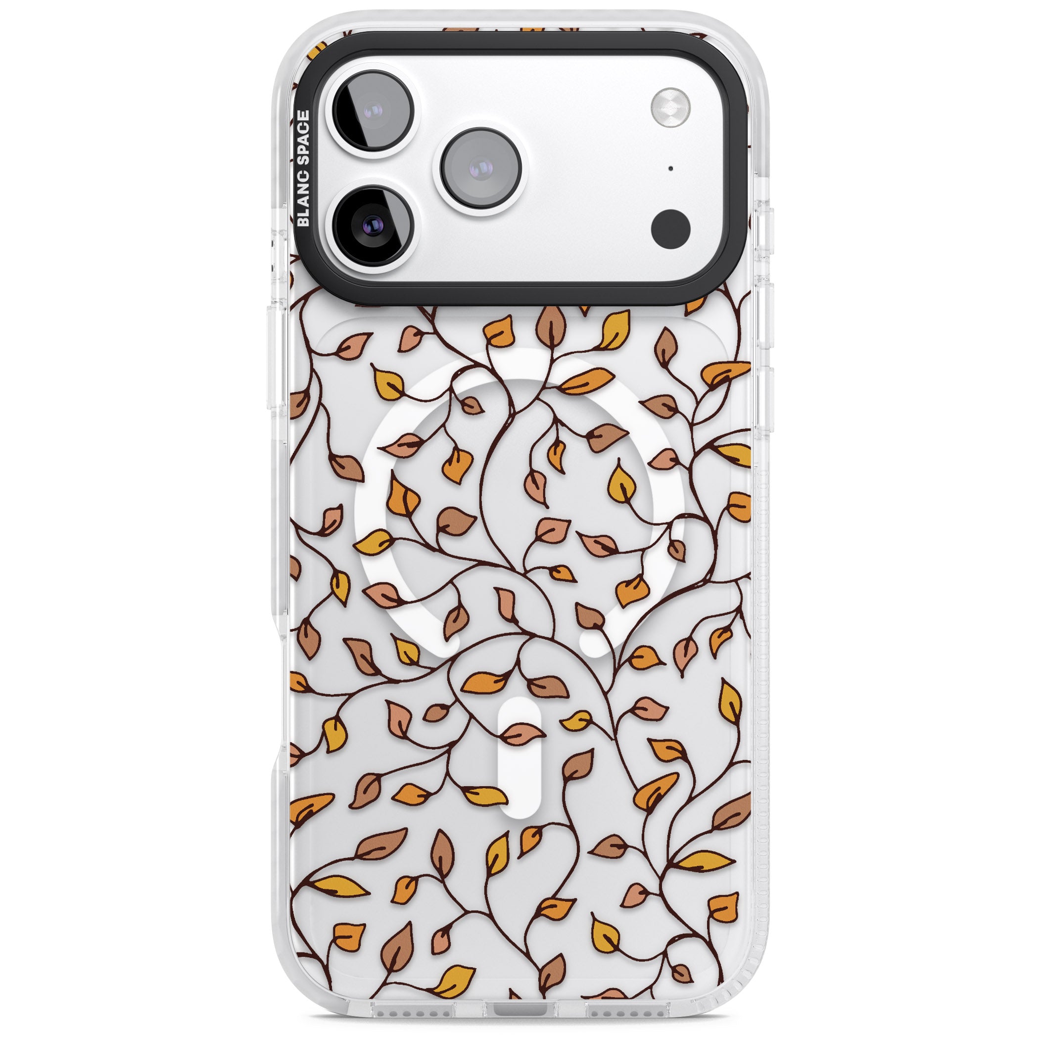 Personalised Autumn Leaves Pattern iPhone 17 Pro Impact Pro Clear Phone Case