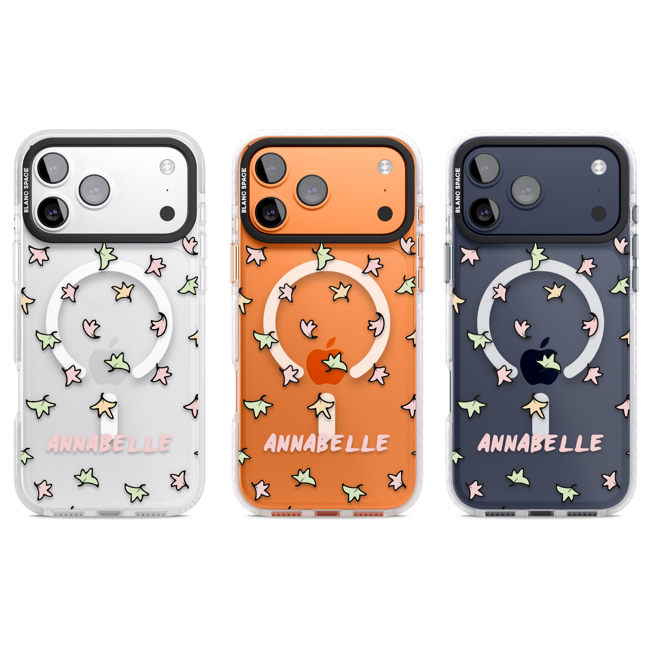 Personalised Heartstopper Leaves Pattern iPhone 17 Pro Impact Pro Clear Phone Case APT Impact Protection