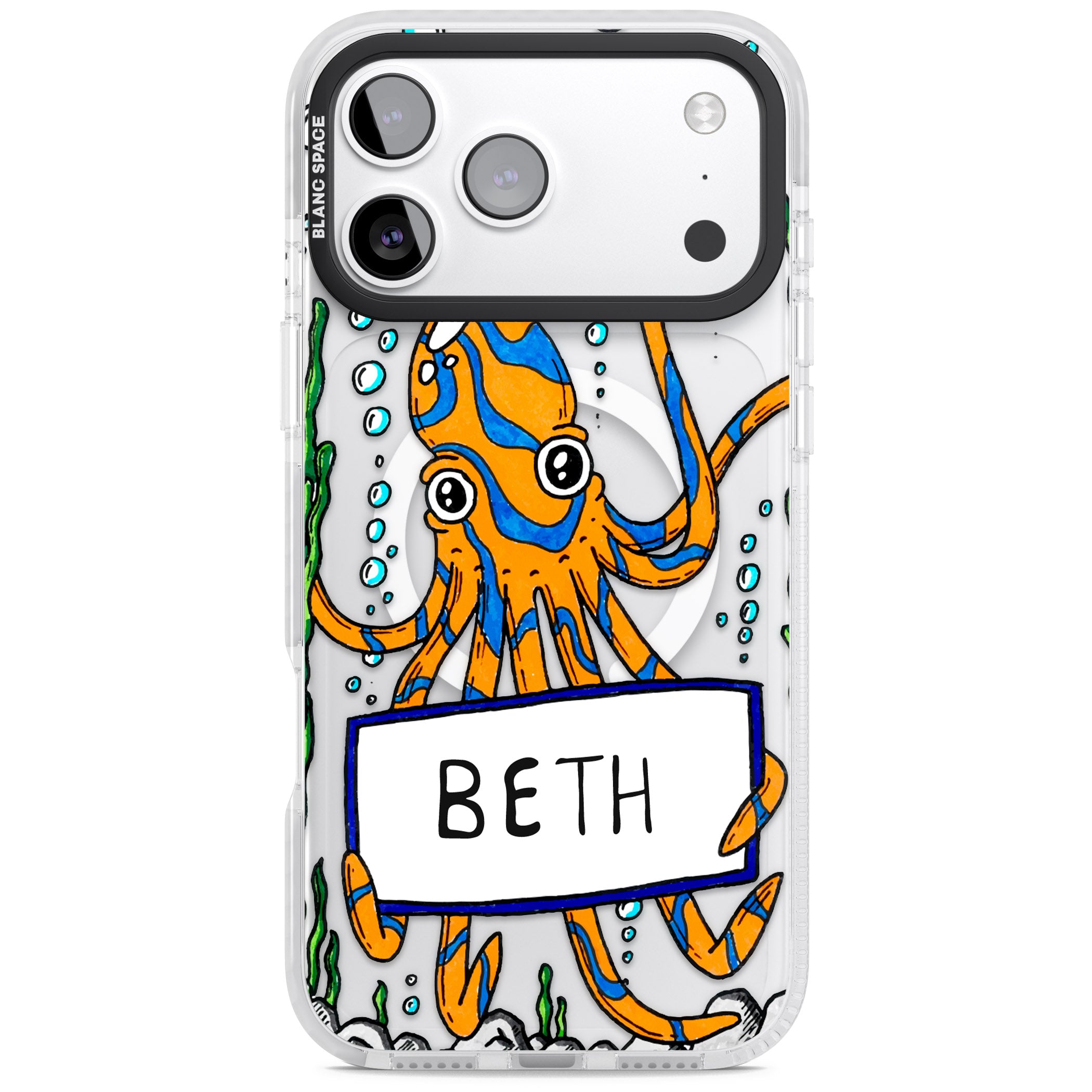 Personalised Octo iPhone 17 Pro Impact Pro Clear Phone Case