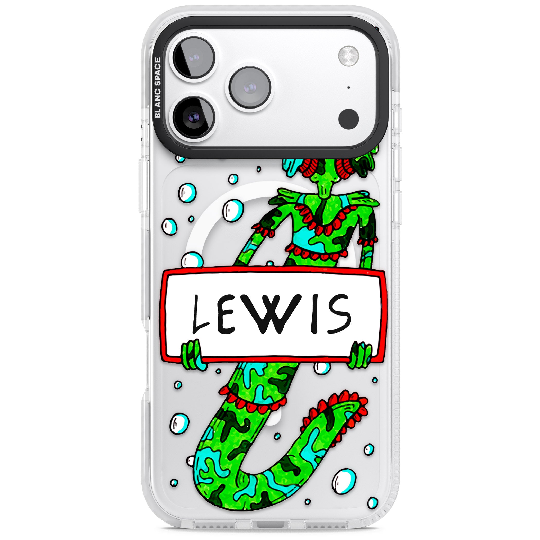 Personalised Fish Boy iPhone 17 Pro Impact Pro Clear Phone Case