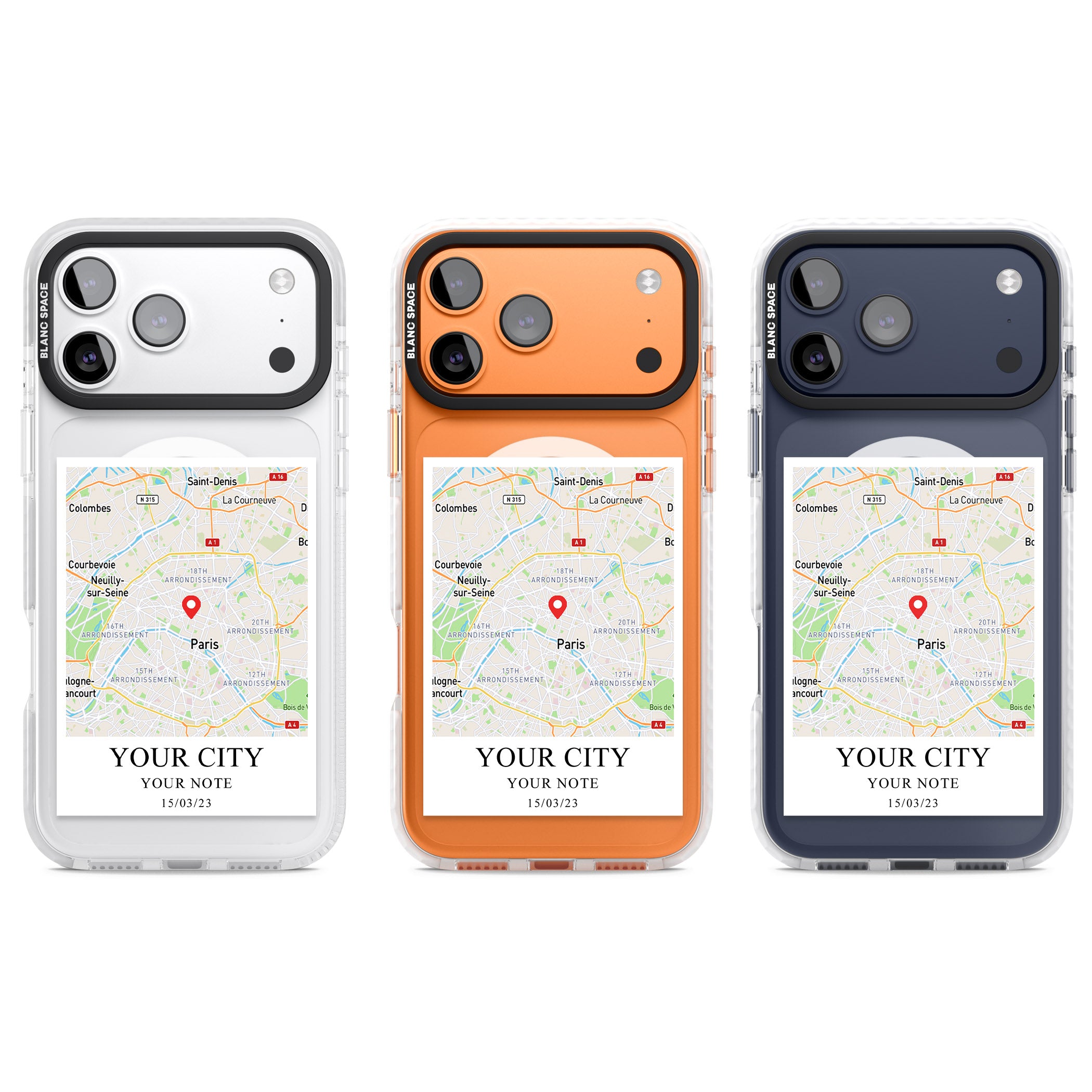 Personalised World Map iPhone 17 Pro Impact Pro Clear Phone Case APT Impact Protection