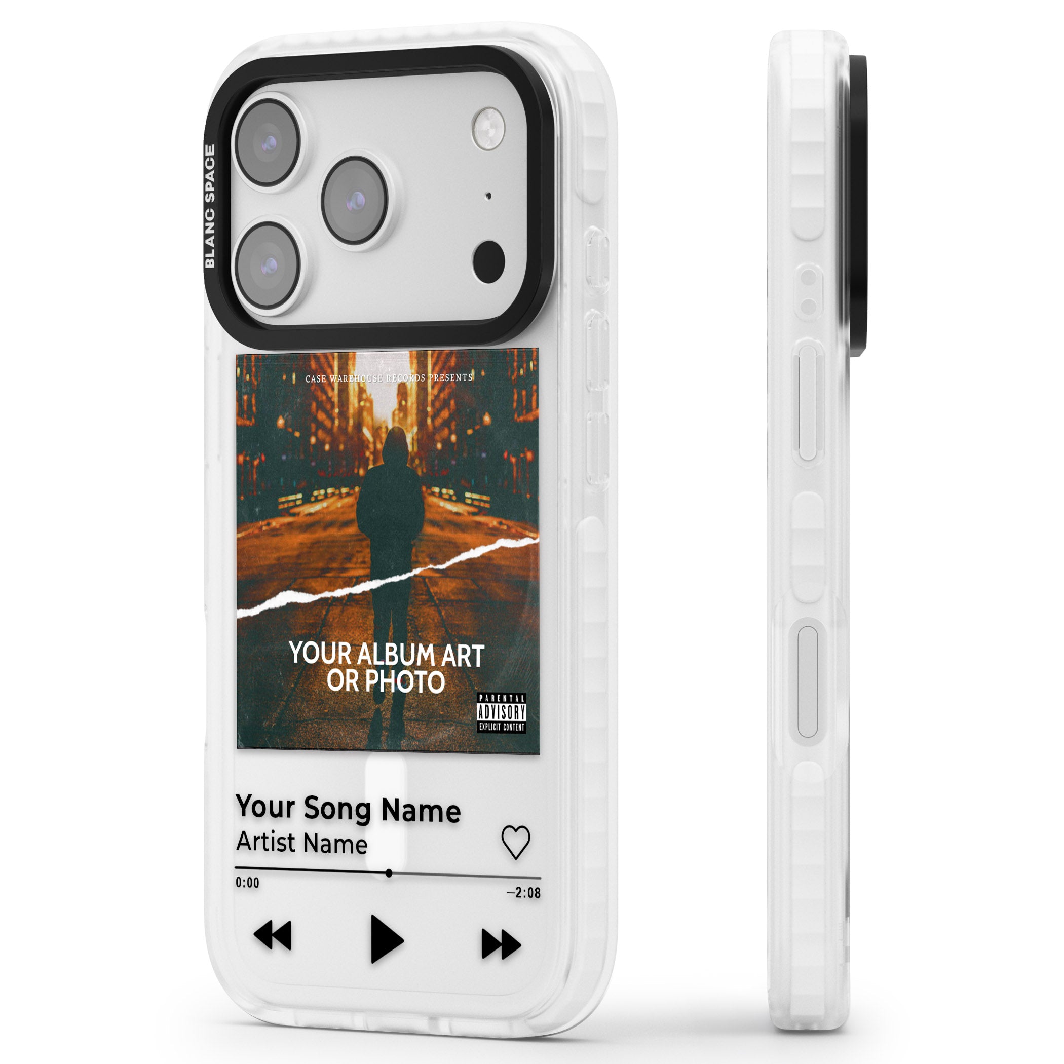 Personalised Album Art iPhone 17 Pro Impact Pro Clear Phone Case Side Profile