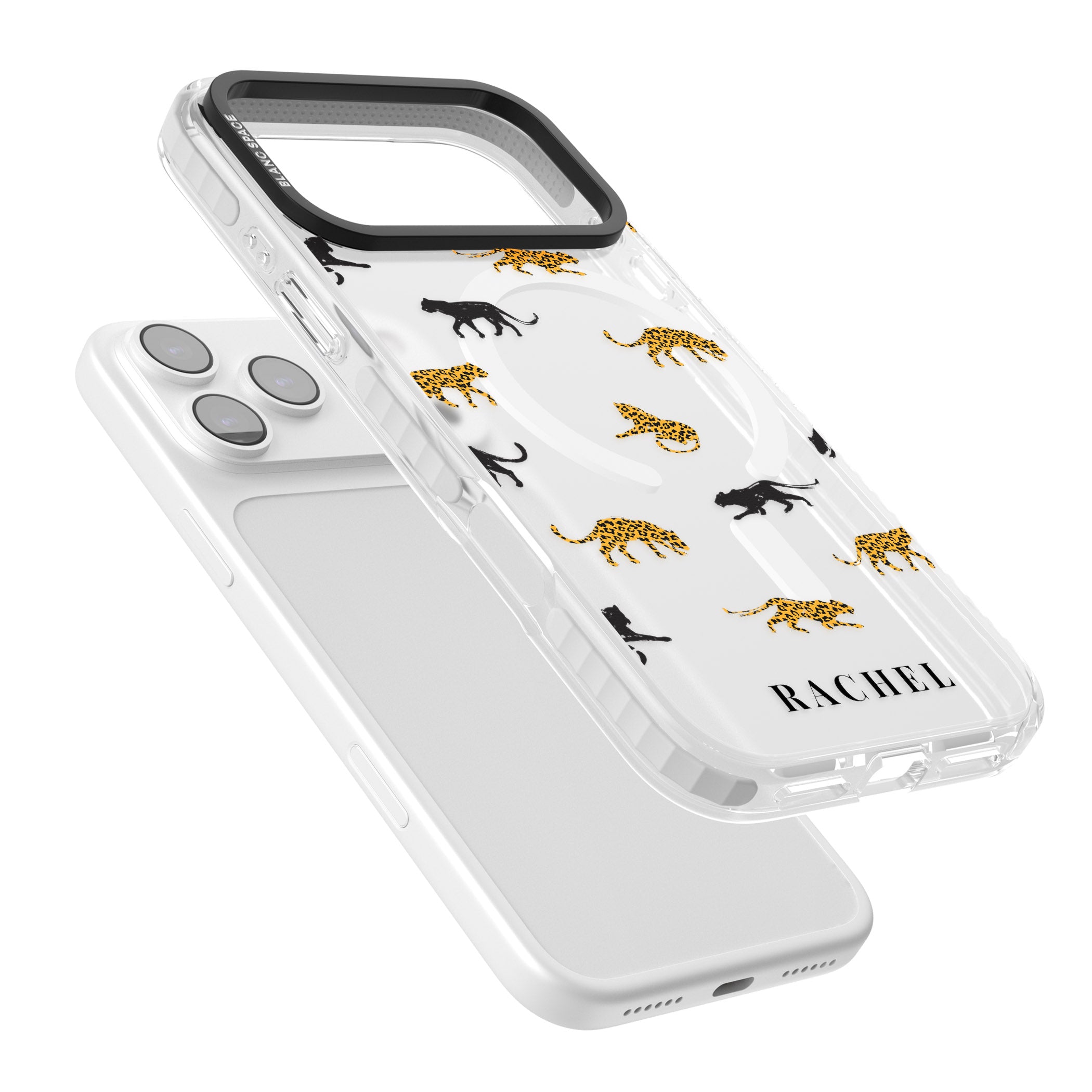 Personalised Jaguar Pattern iPhone 17 Pro Impact Pro Clear Phone Case Colours
