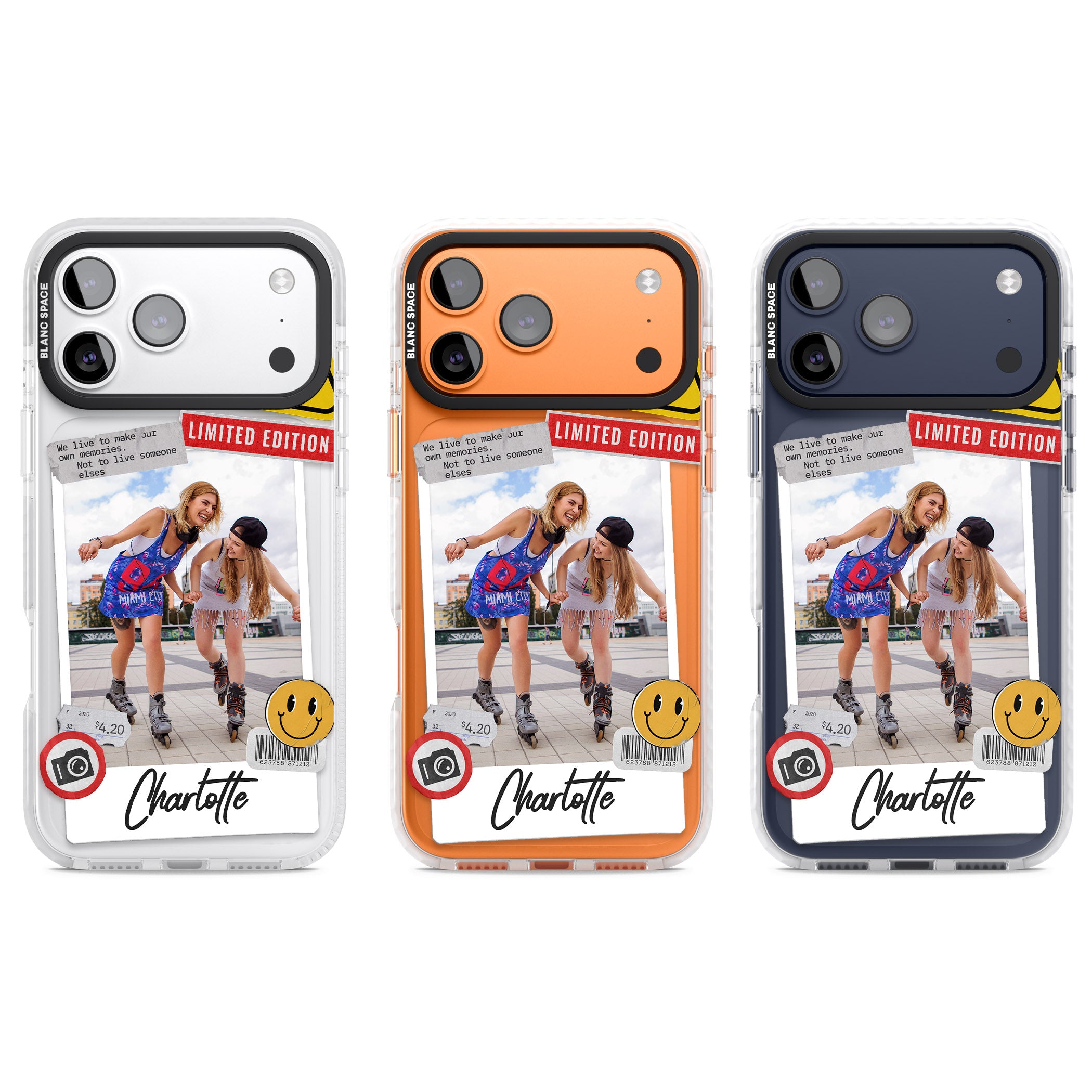 Personalised Sticker Mix Instant Photo iPhone 17 Pro Impact Pro Clear Phone Case APT Impact Protection