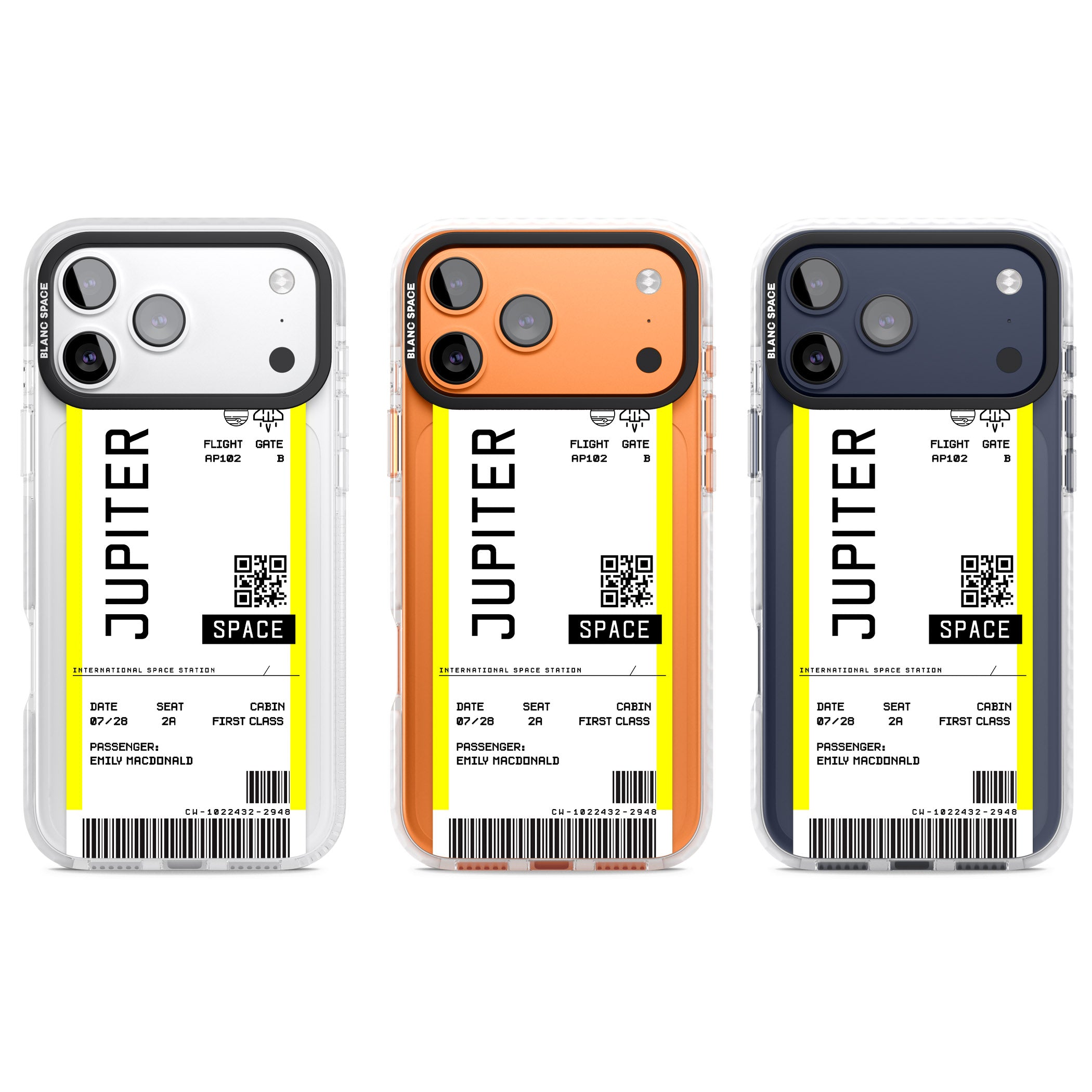 Personalised Jupiter Travel Ticket iPhone 17 Pro Impact Pro Clear Phone Case APT Impact Protection