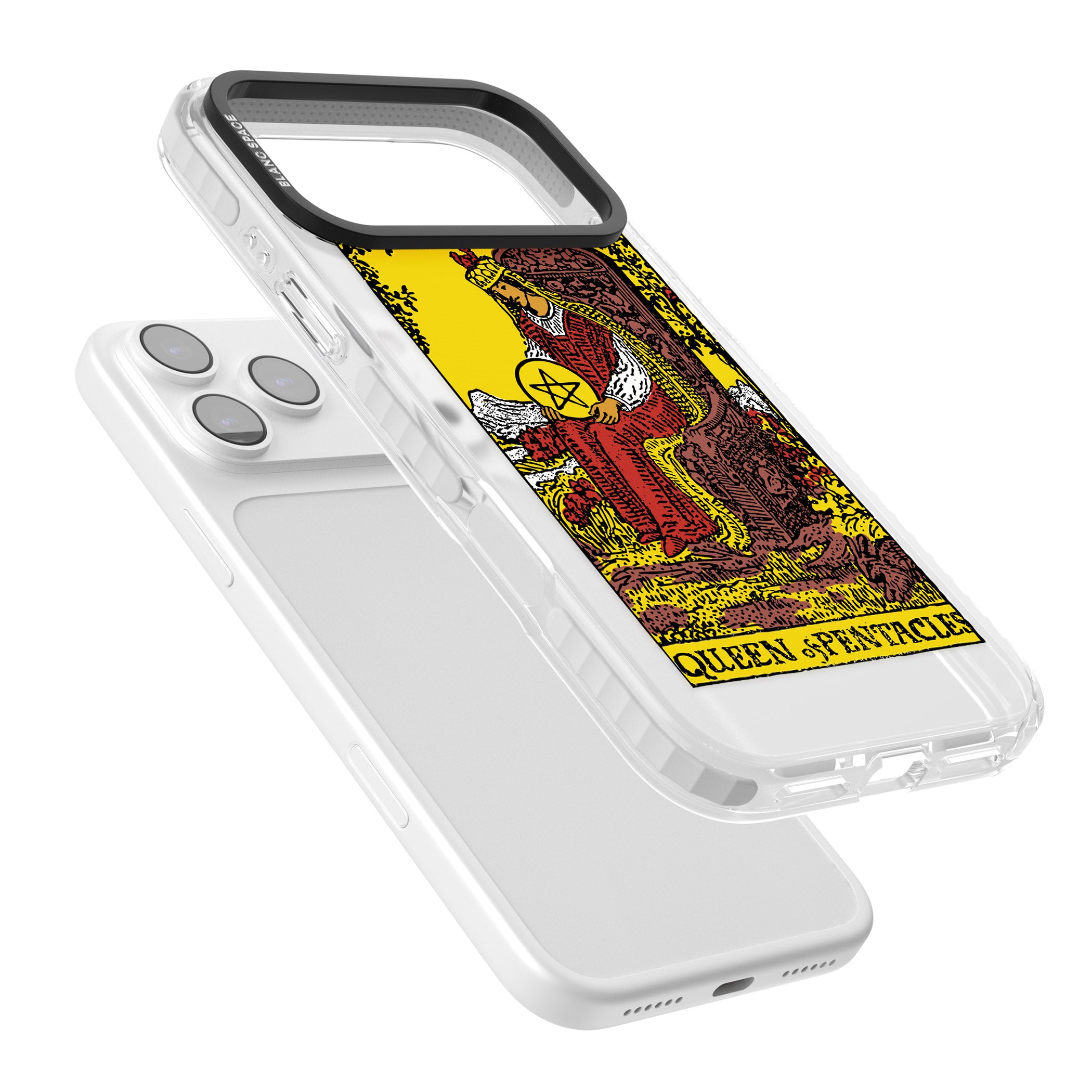 Personalised Queen Of Pentacles Tarot Card (Color) iPhone 17 Pro Impact Pro Clear Phone Case Colours