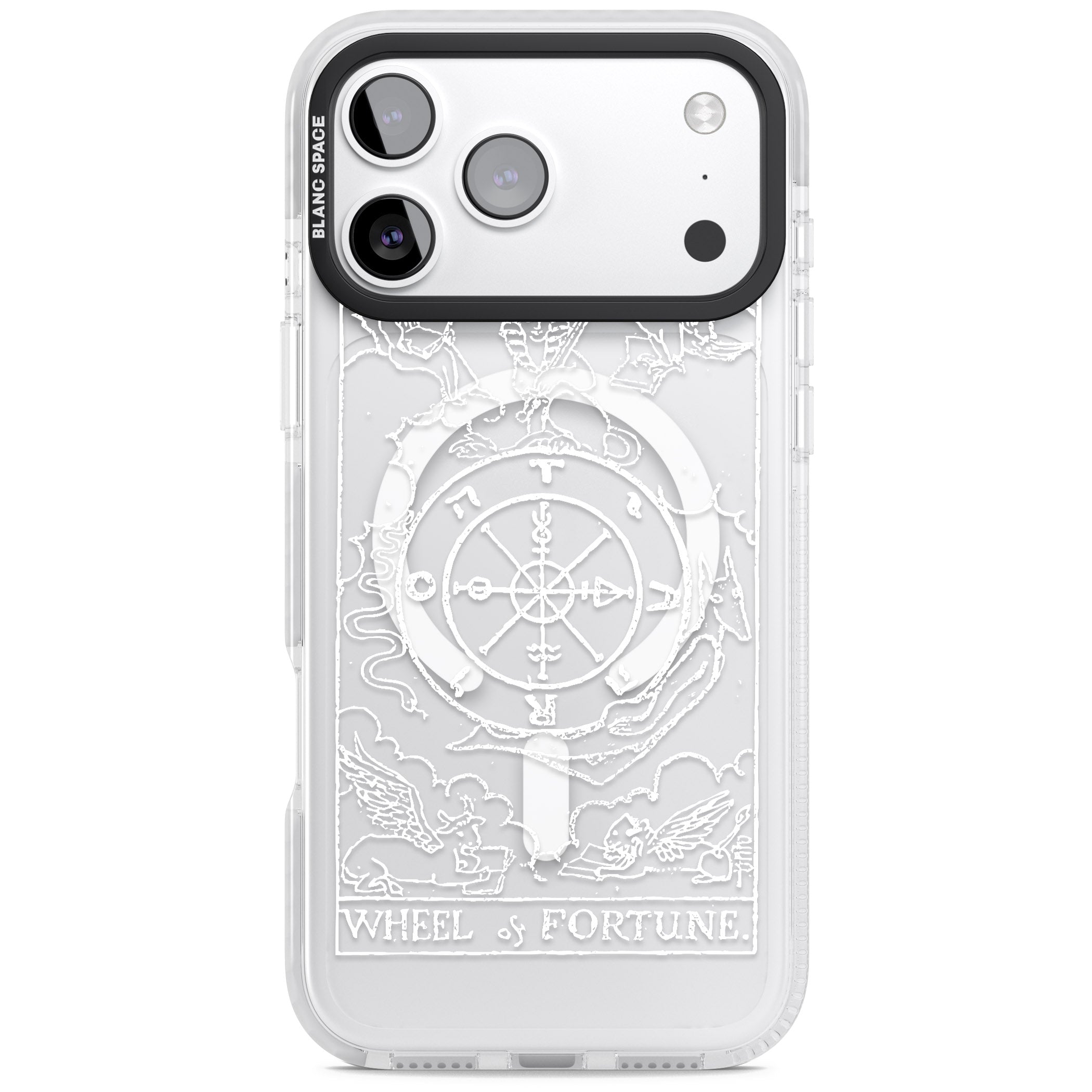 Personalised Wheel Of Fortune Tarot Card (White) iPhone 17 Pro Impact Pro Clear Phone Case