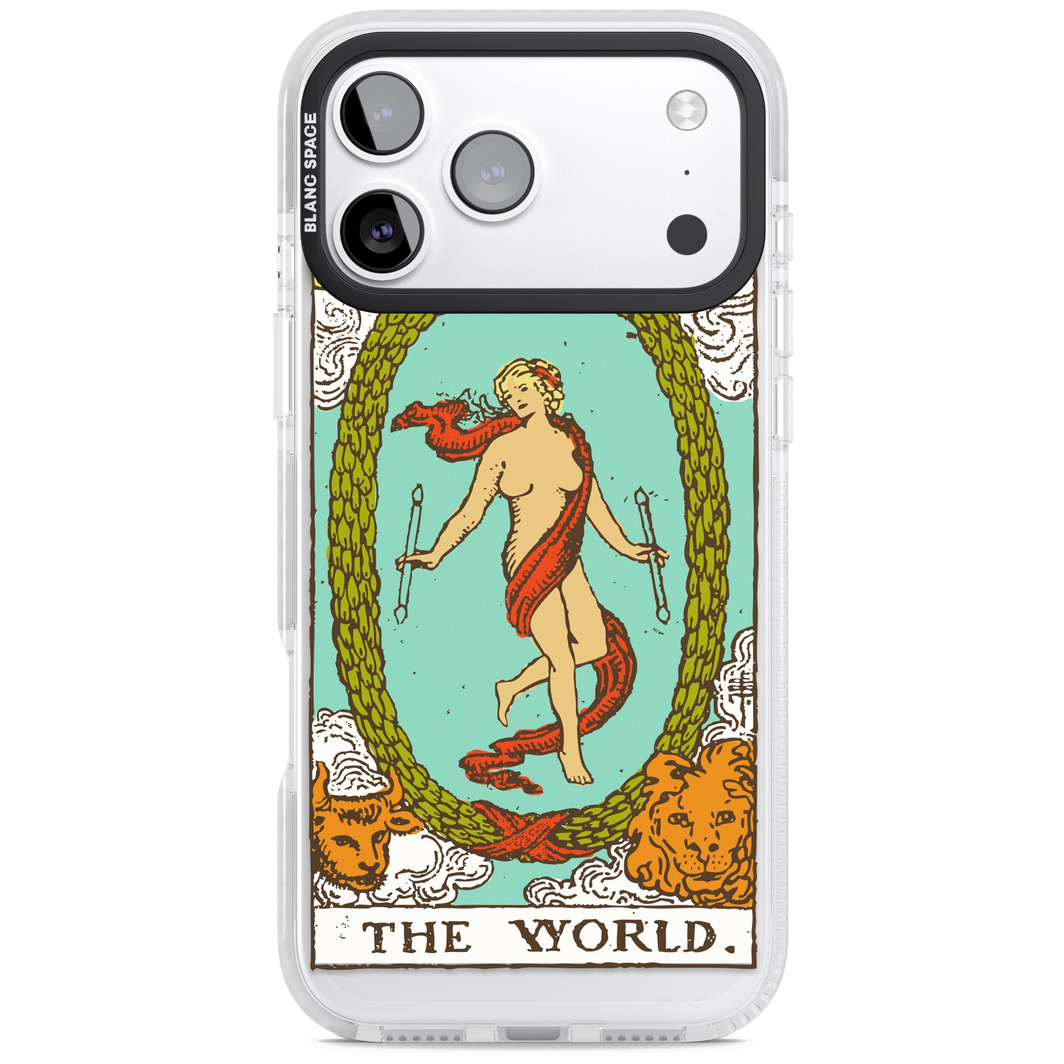 Personalised The World Tarot Card (Color) iPhone 17 Pro Impact Pro Clear Phone Case