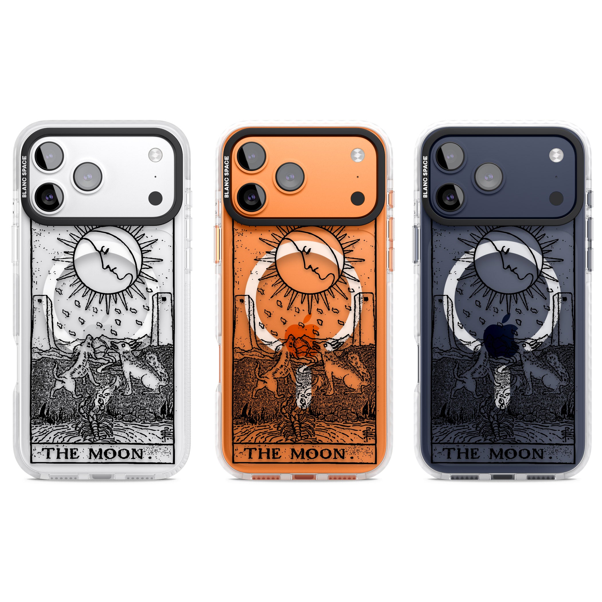 Personalised The Moon Tarot Card (Clear) iPhone 17 Pro Impact Pro Clear Phone Case APT Impact Protection