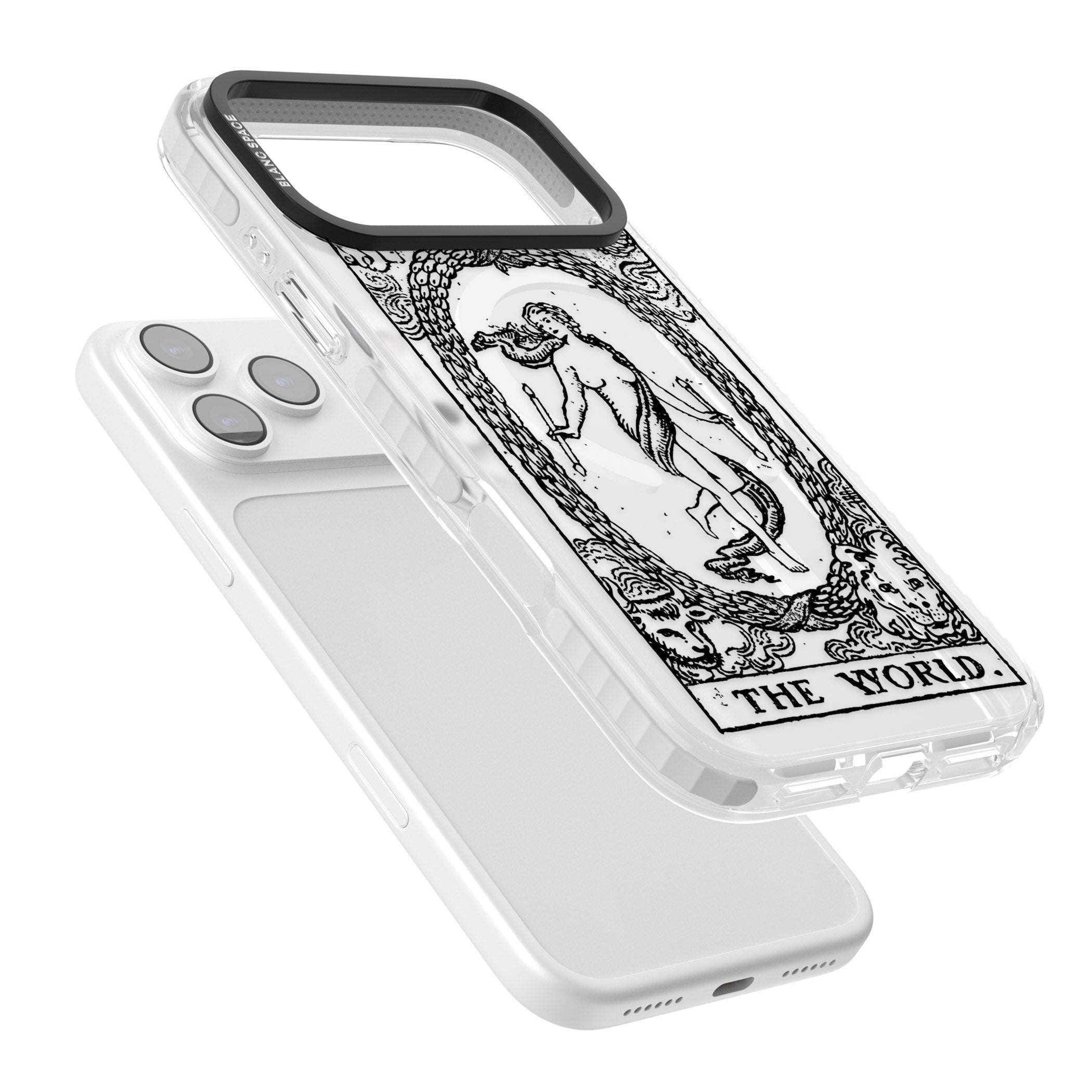 Personalised The World Tarot Card (Clear) iPhone 17 Pro Impact Pro Clear Phone Case Colours