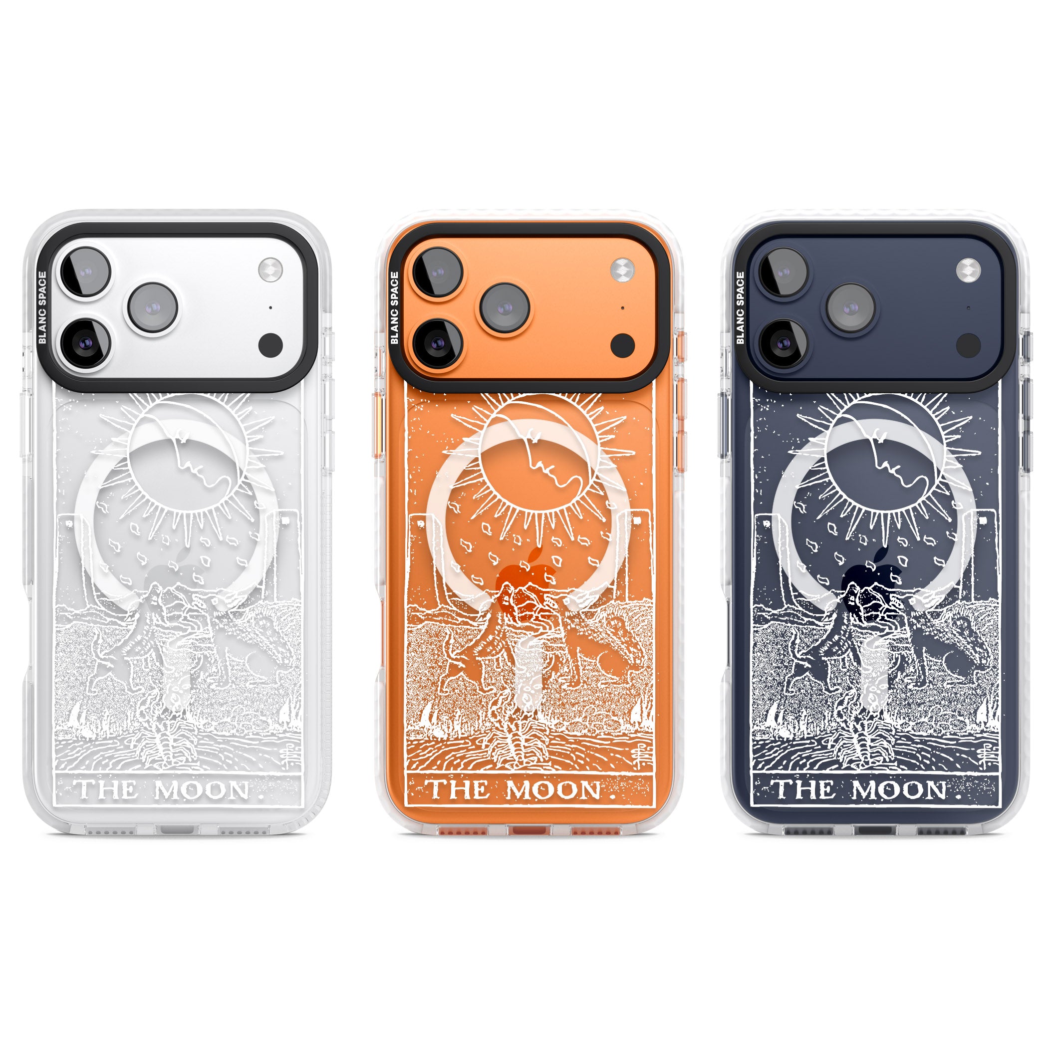 Personalised The Moon Tarot Card (White) iPhone 17 Pro Impact Pro Clear Phone Case APT Impact Protection